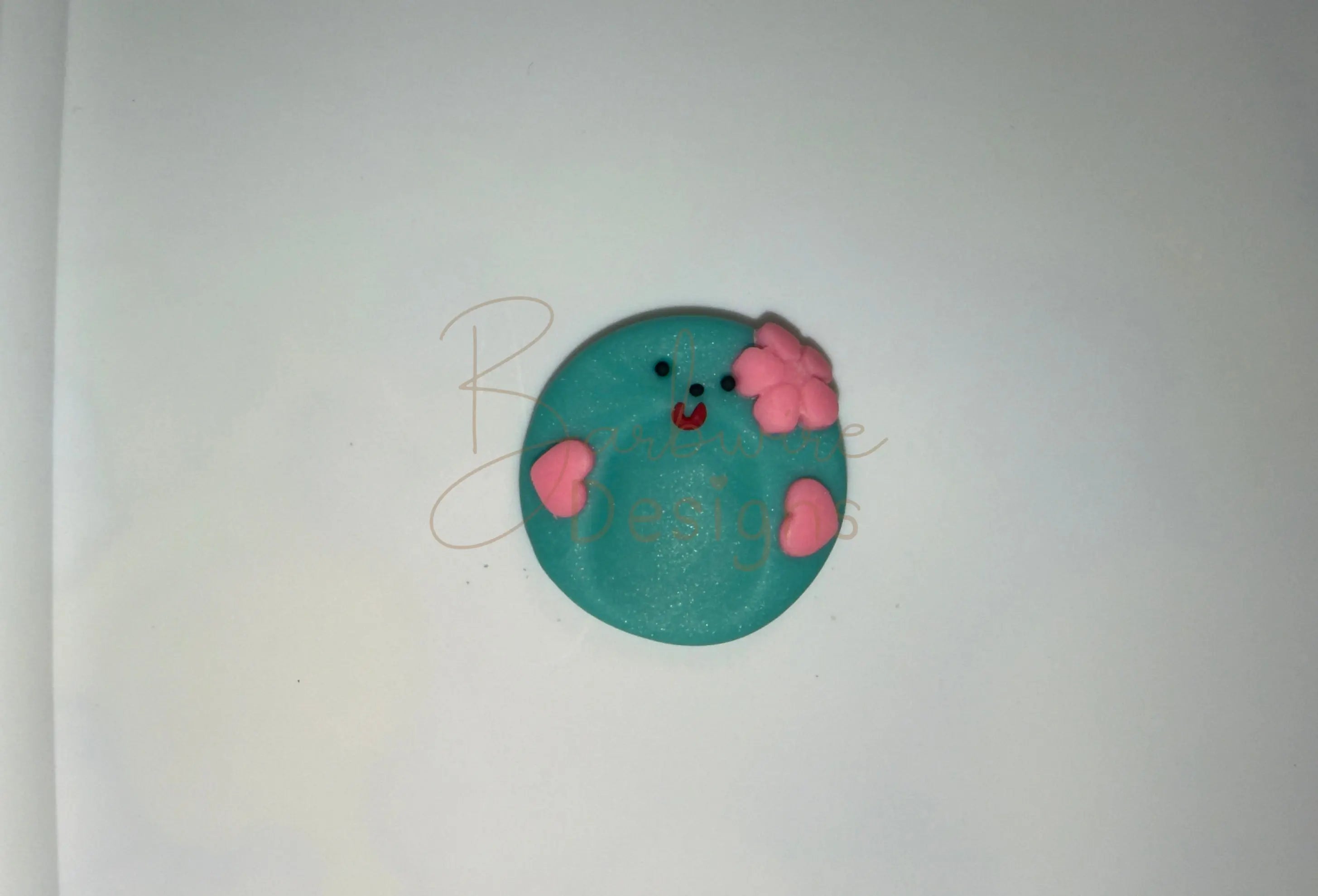 Handmade worry stone Aqua Sparkles Barb Wire Designs
