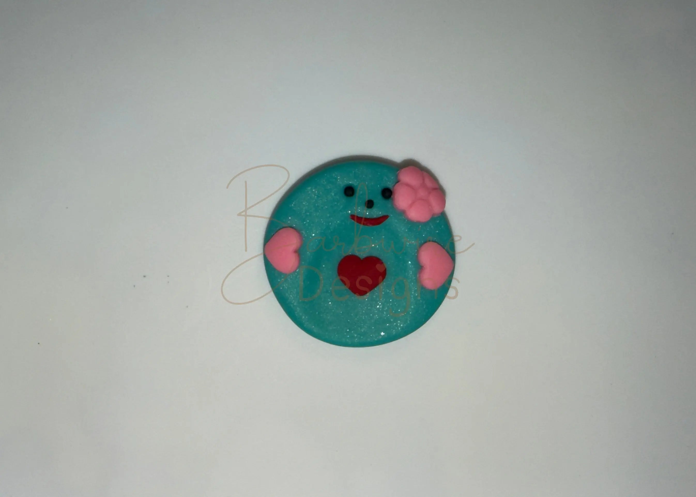 Handmade worry stone Aqua Sparkles Barb Wire Designs