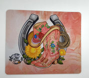 Western Boots hat Lassoo  MDF/Cork Coaster
