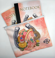 Western Boots hat and Lassoo Fabric Notebook