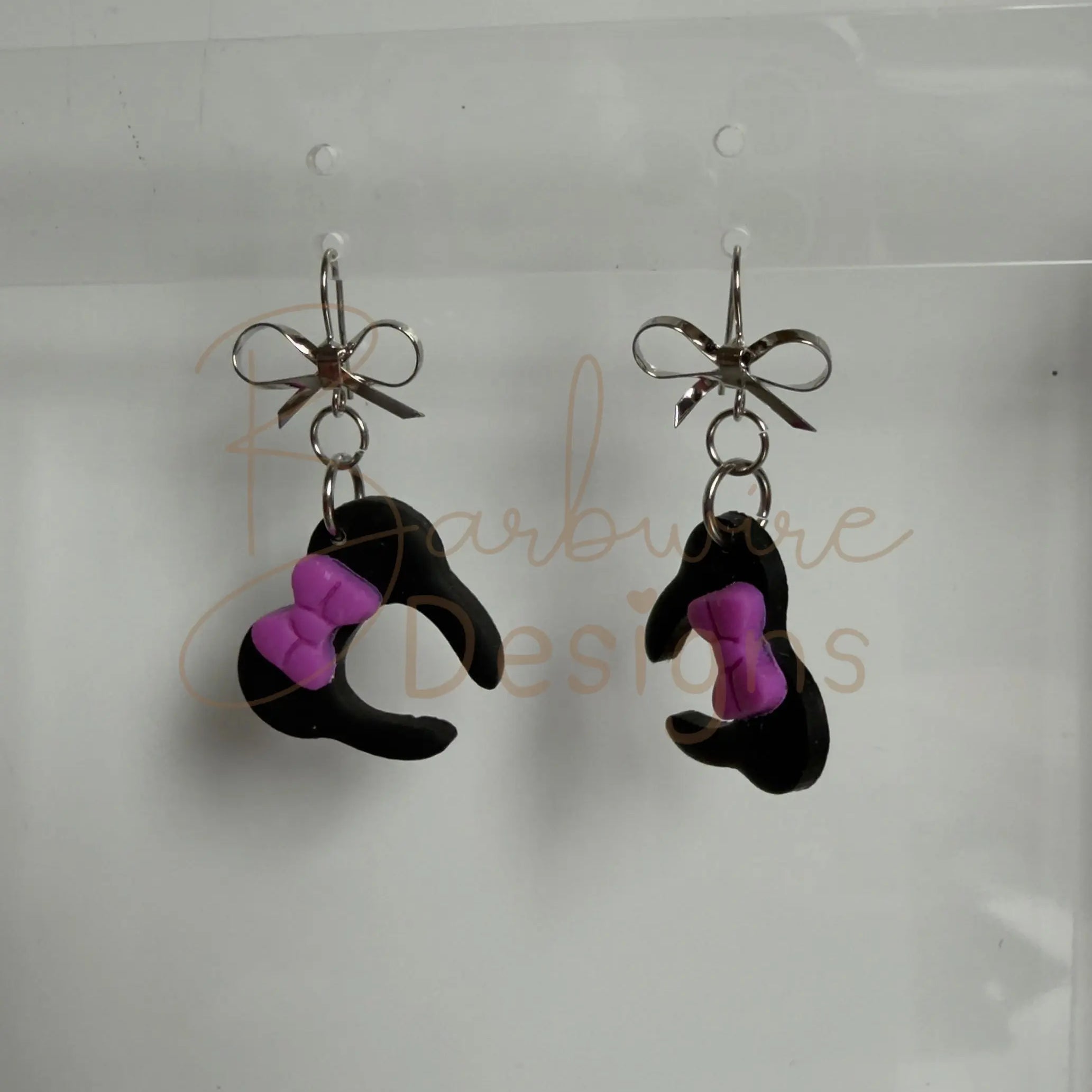 Mickey Ears Bow Ear Rings Barb Wire Designs