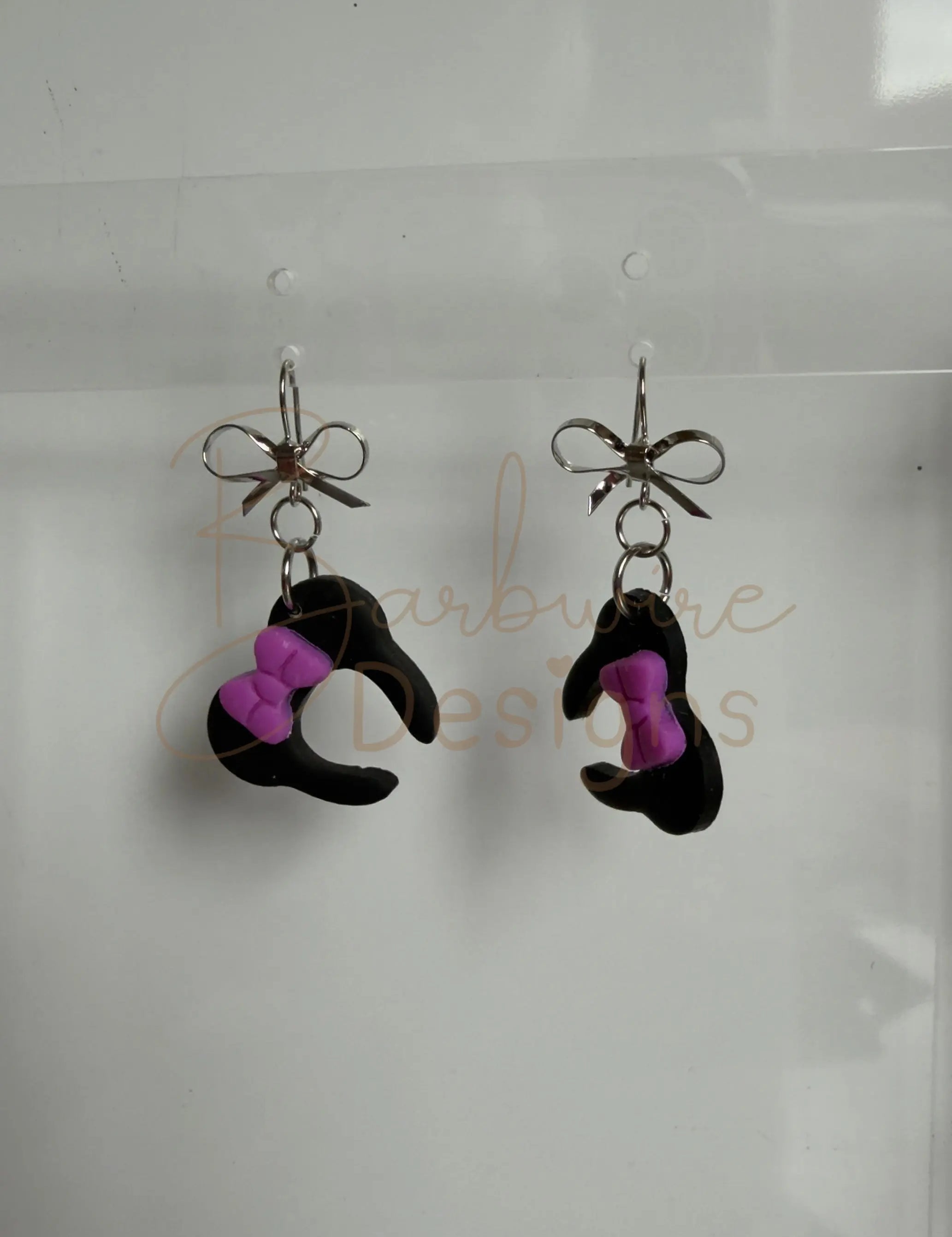 Mickey Ears Bow Ear Rings Barb Wire Designs
