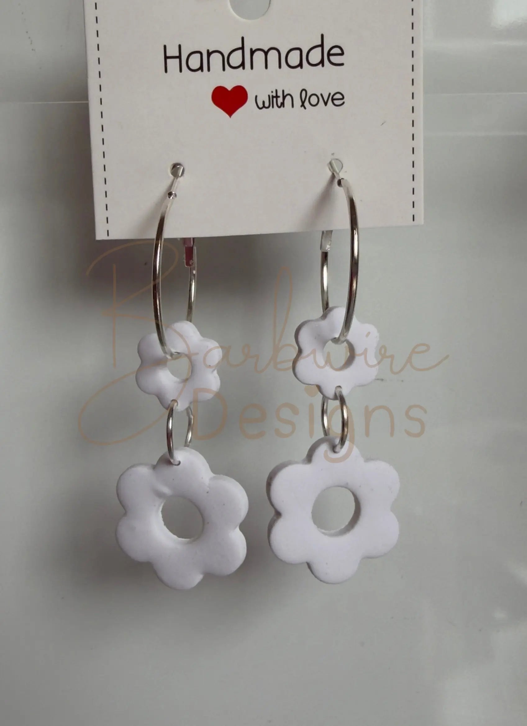 Flower Spinning Ear Rings Barb Wire Designs
