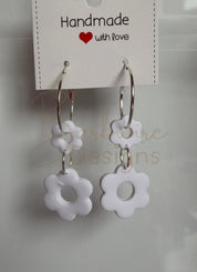 Flower Spinning Ear Rings Barb Wire Designs