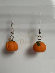 Pumpkin Dangle Ear Rings Barb Wire Designs