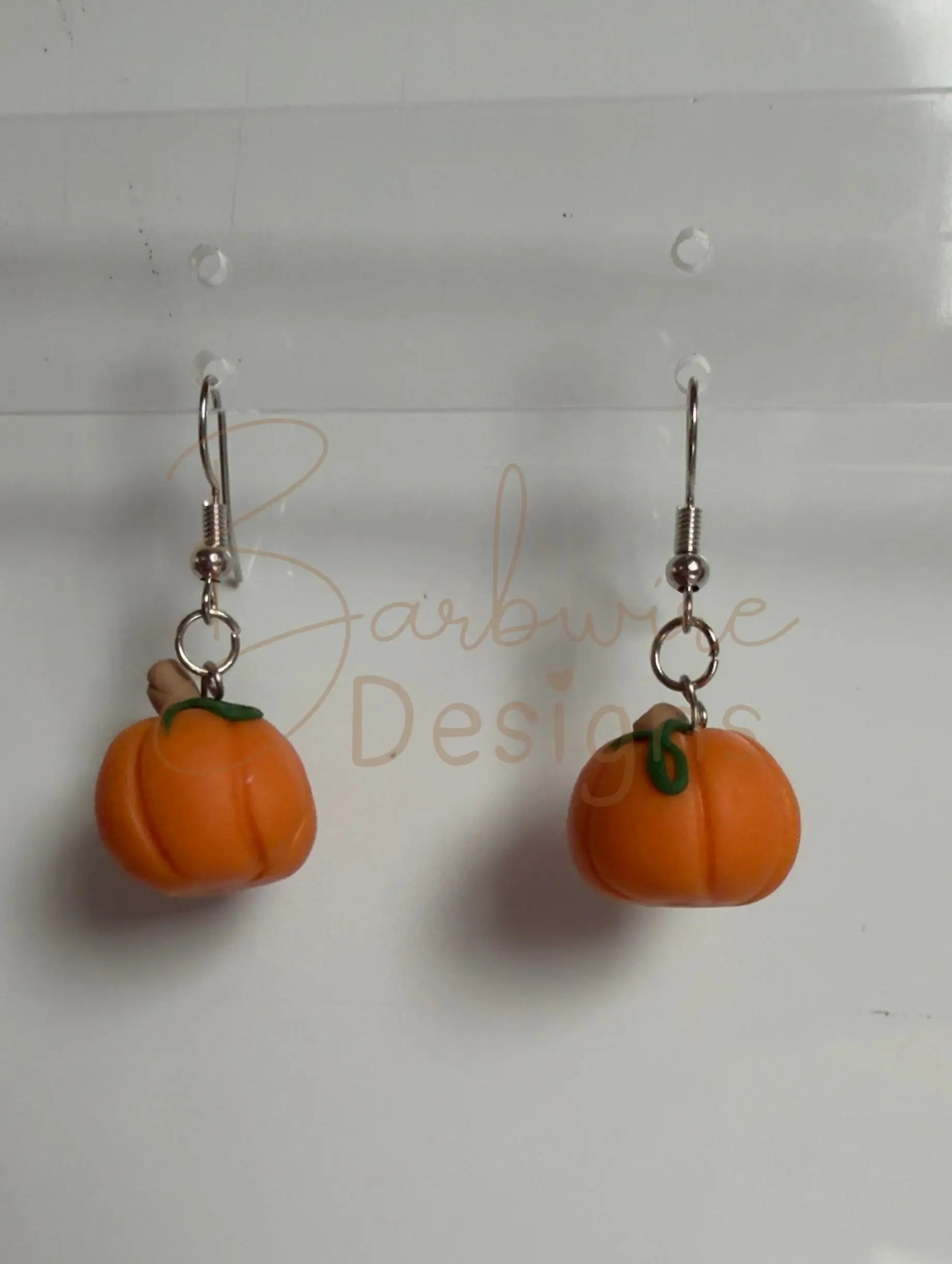 Pumpkin Dangle Ear Rings Barb Wire Designs