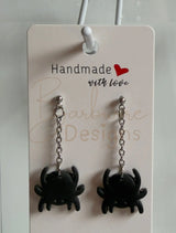 Spider chain dangle ear rings