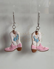 Cowgirl Boots Ear Rings Barb Wire Designs