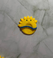 Yellow Rainbow Sun Calming Worry Stone for Anxiety | Sensory Worry Stone Flat Back Barb Wire Designs