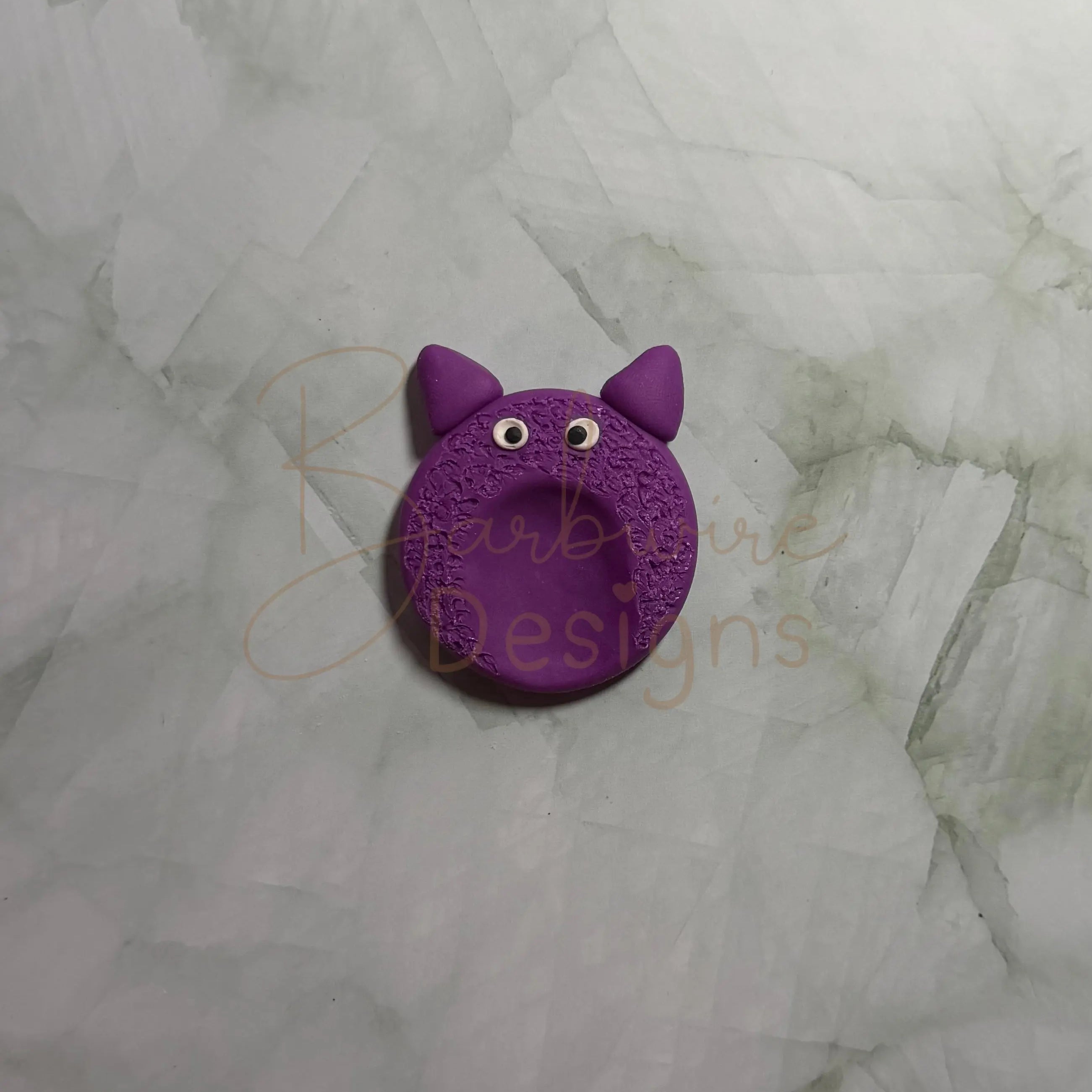 Purple Monster Calming Worry Stone for Anxiety | Sensory Worry Stone flat back Barb Wire Designs