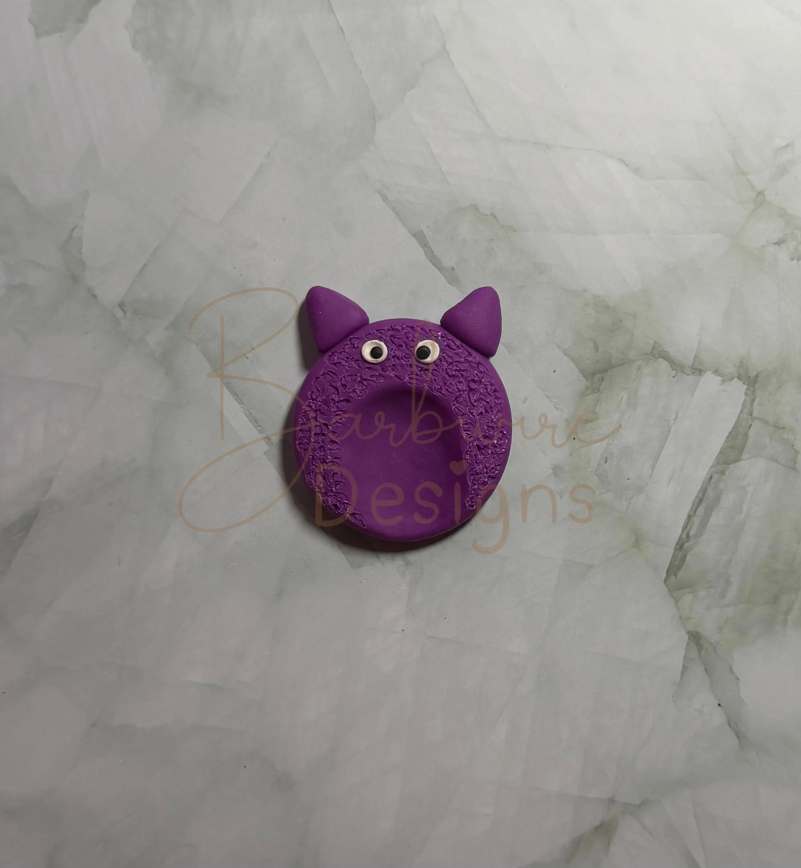 Purple Monster Calming Worry Stone for Anxiety | Sensory Worry Stone flat back Barb Wire Designs