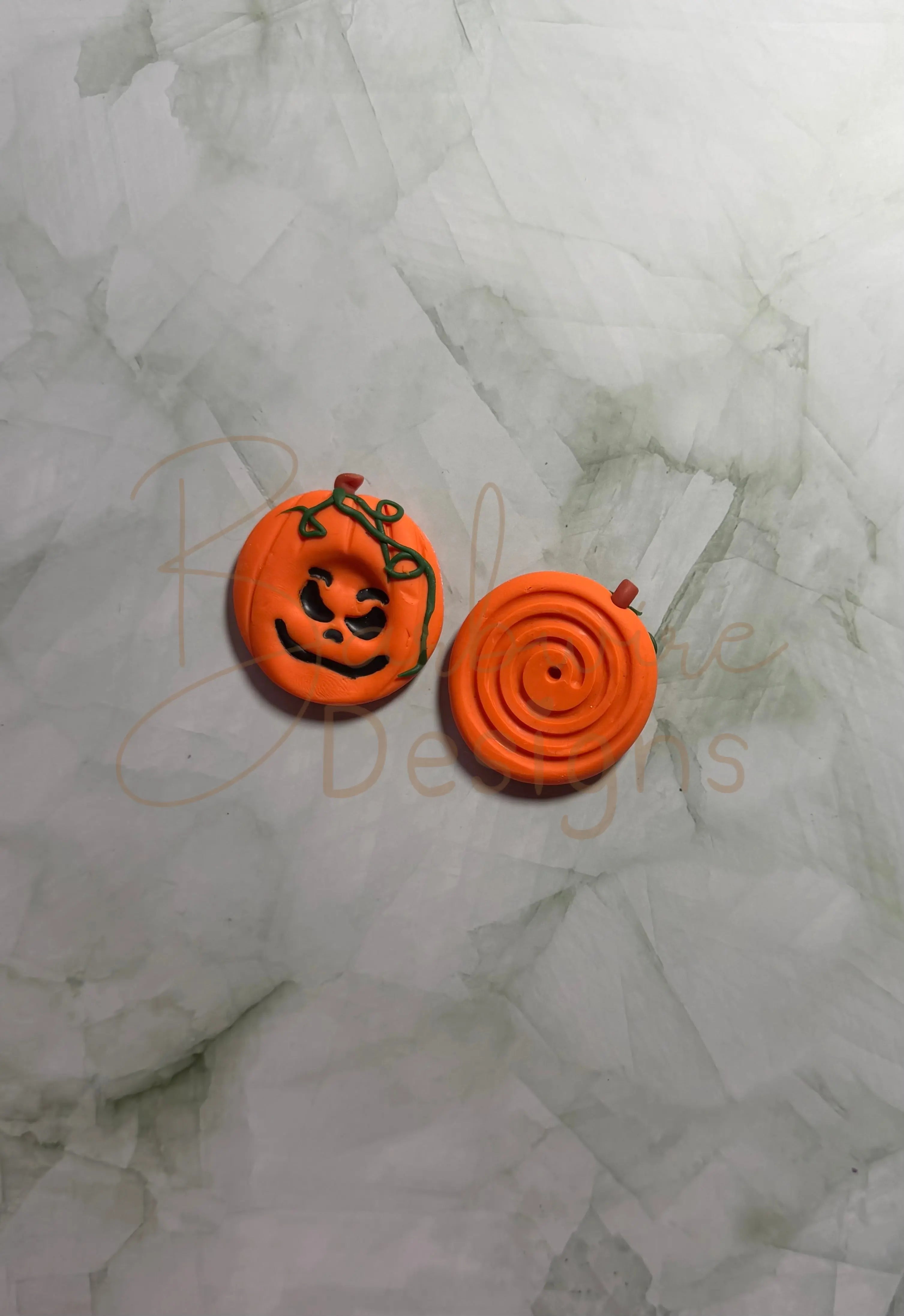 Pumpkin Calming Worry Stone for Anxiety | Sensory Worry Stone Swirl Back Barb Wire Designs