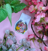 Western Horse Shoe, Boots, and Hat Floral Magnetic Bookmark