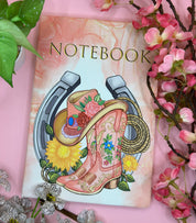 Western Boots hat and Lassoo PU Leather Notebook