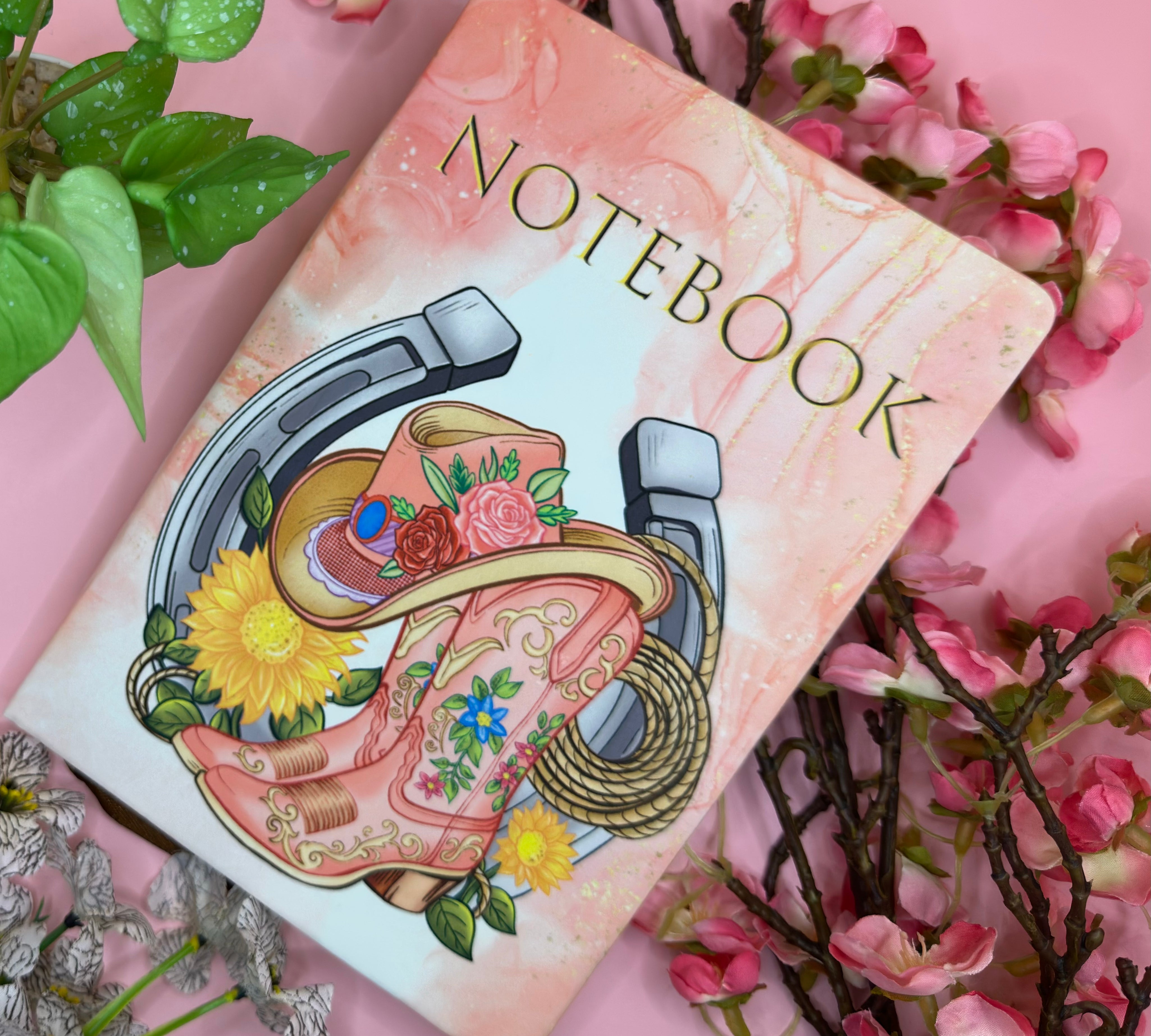 Western Style PU Leather Notebook front cover Barb Wire Designs