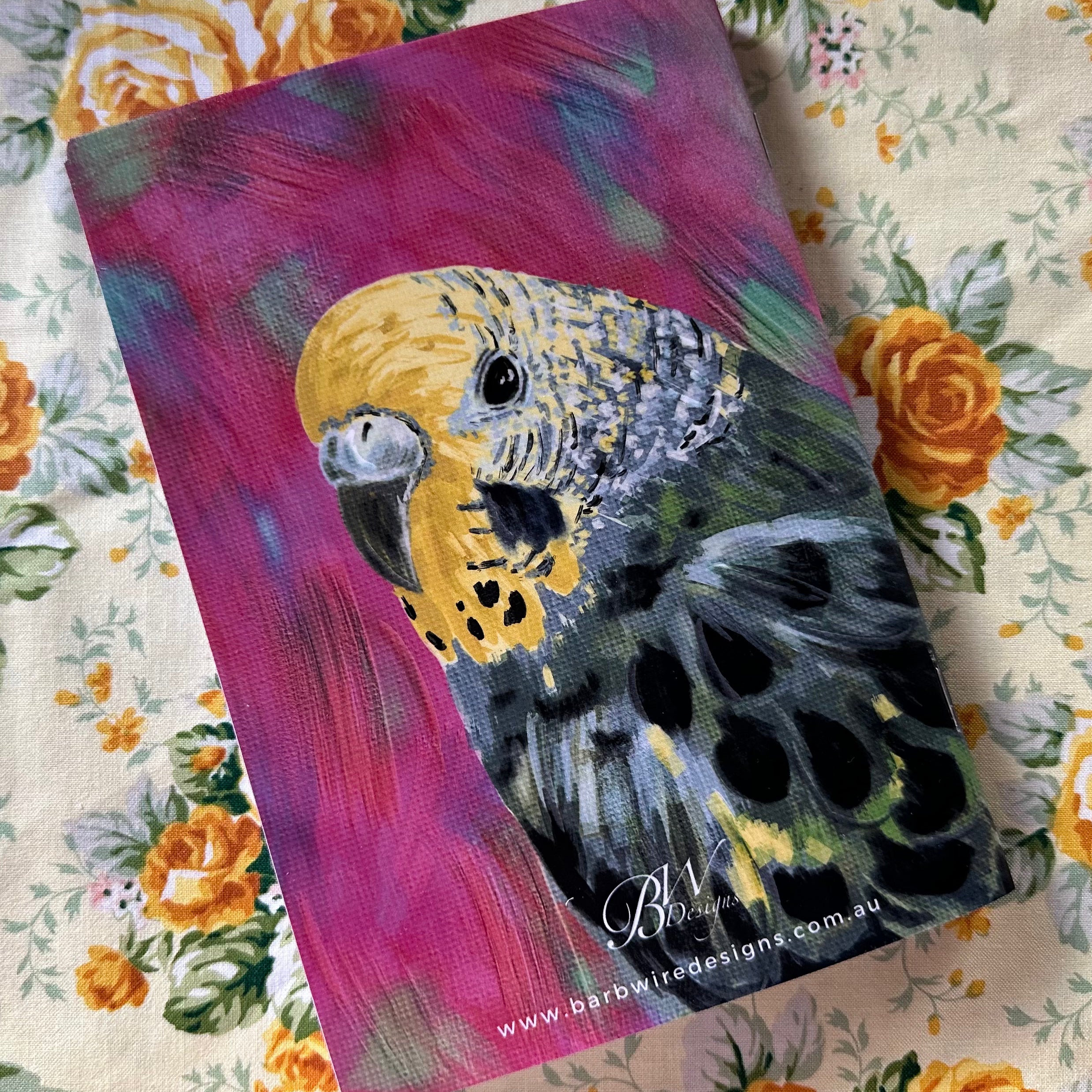 Budgie Handmade Notebook Barb Wire Designs