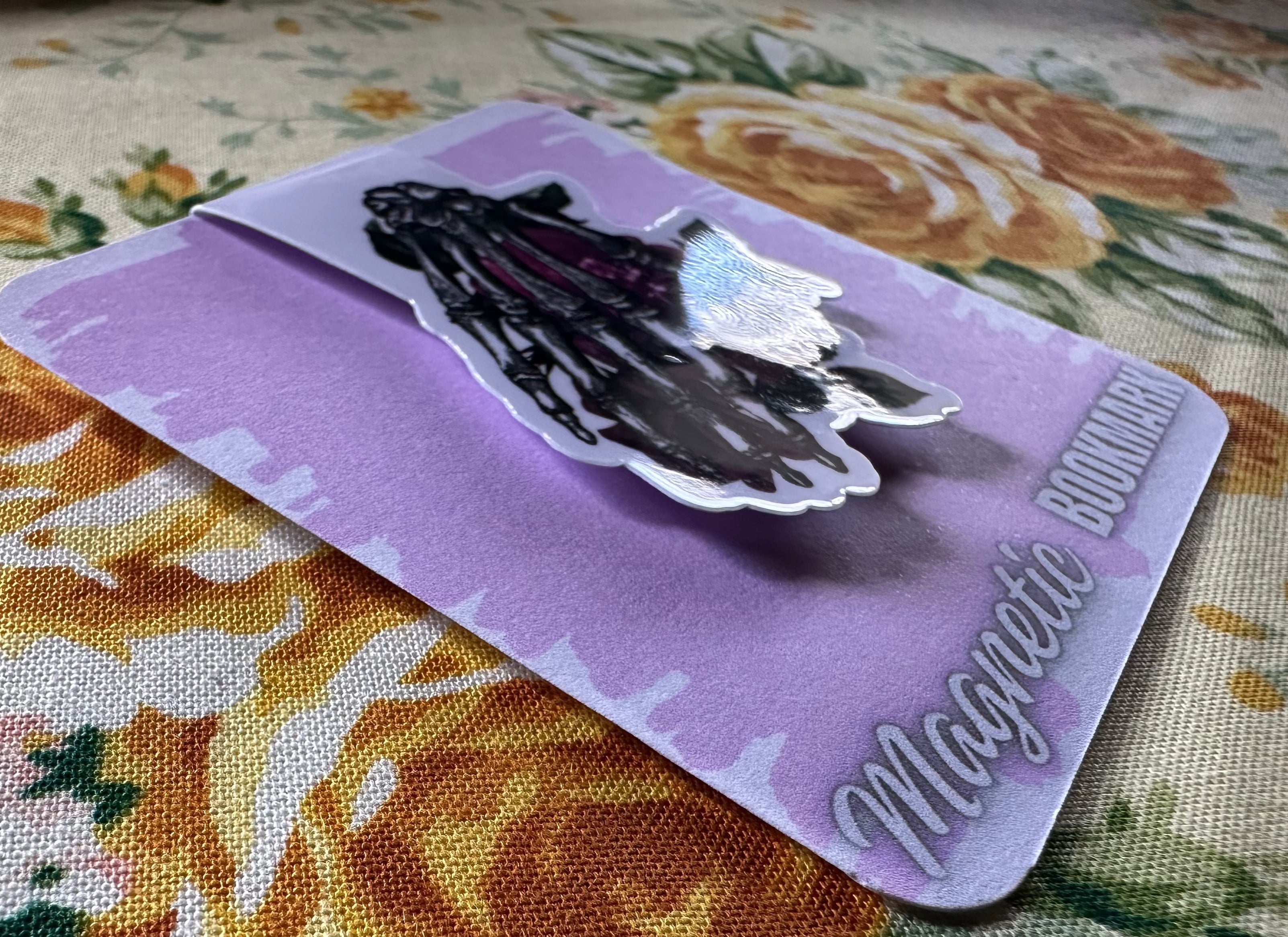 Red Rose Skeleton Hand Magnetic Bookmark