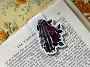 Red Rose Skeleton Hand Magnetic Bookmark