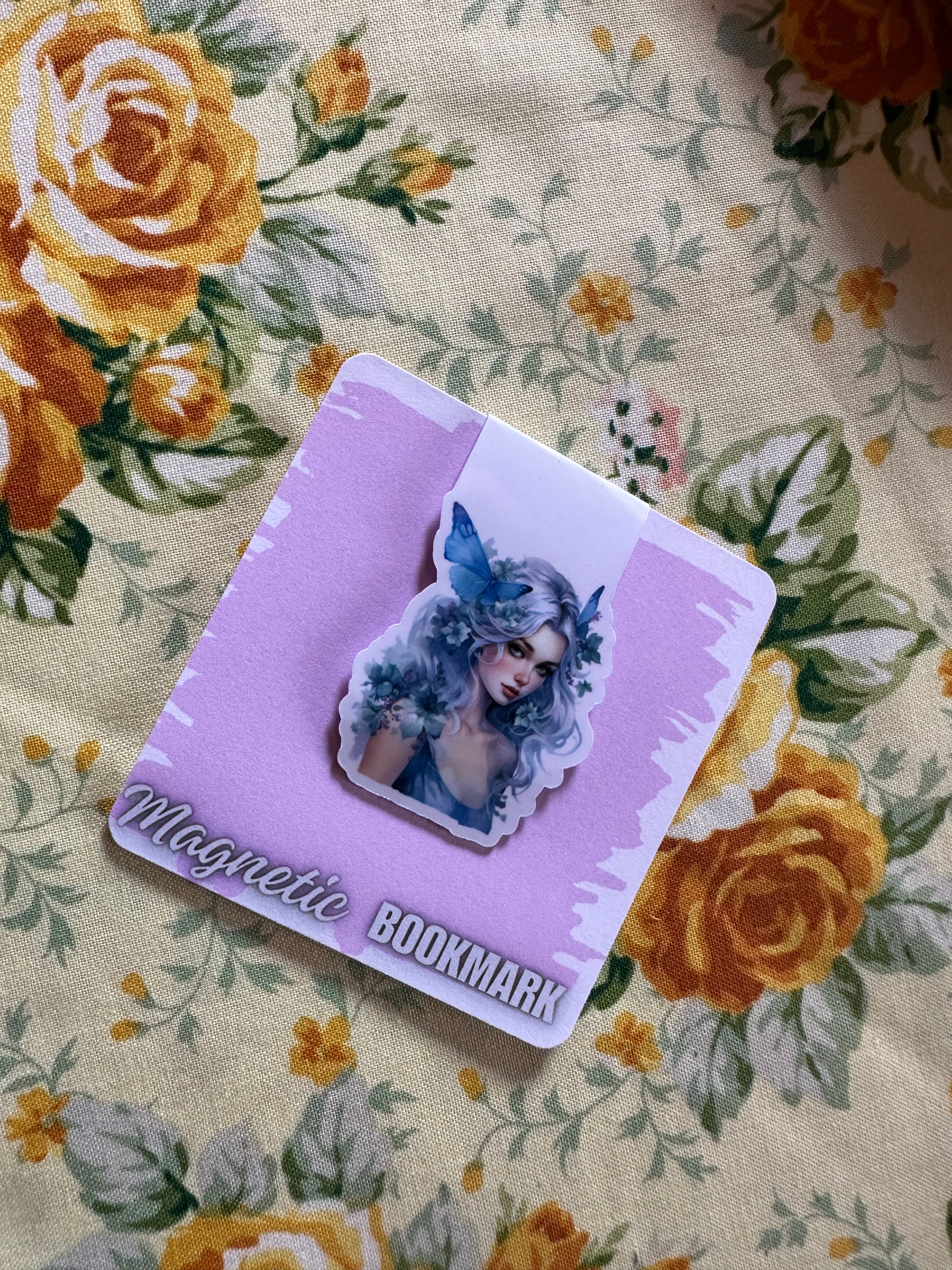 Mystic Blue Sweet Girl Magnetic Bookmark