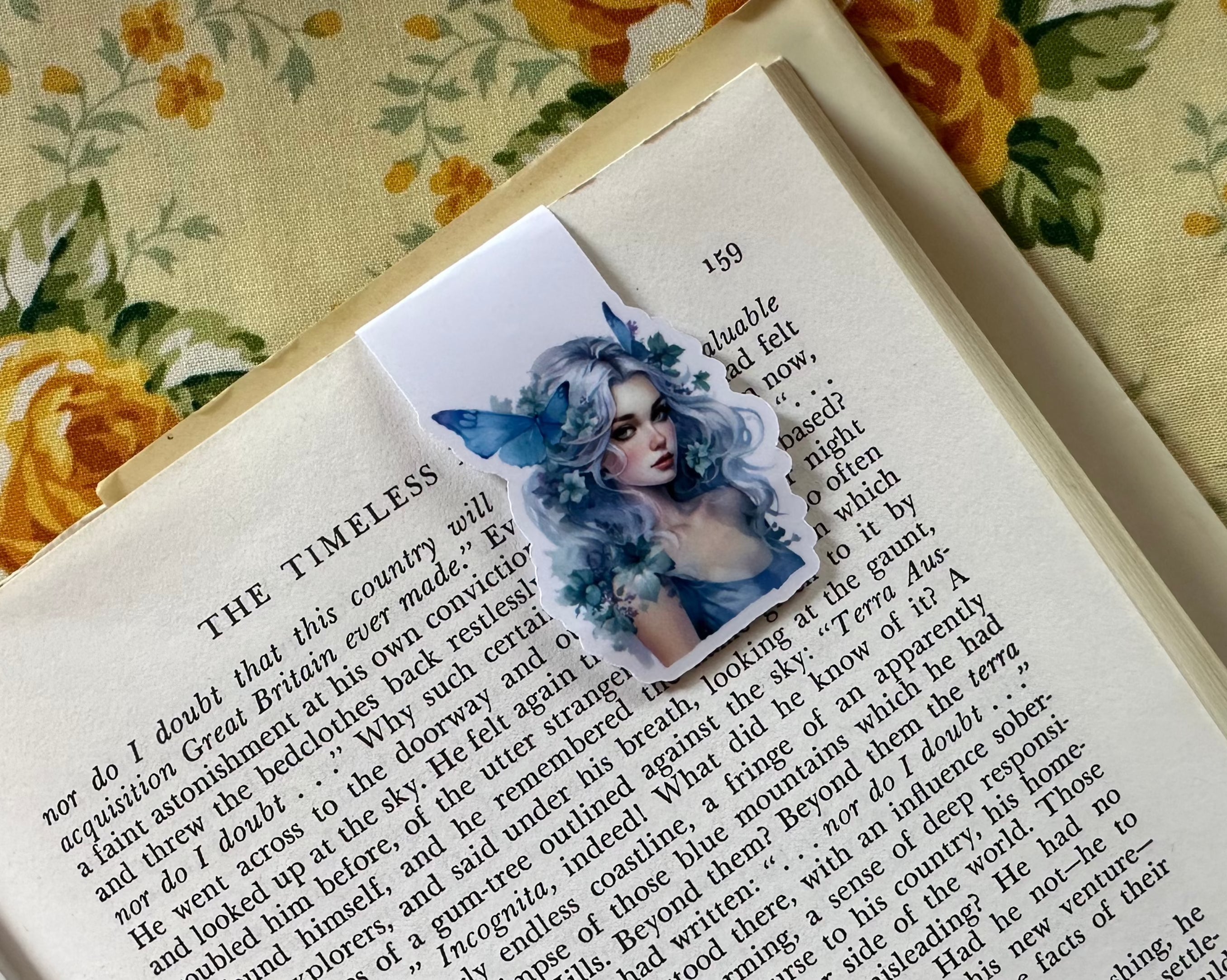 Mystic Blue Sweet Girl Magnetic Bookmark
