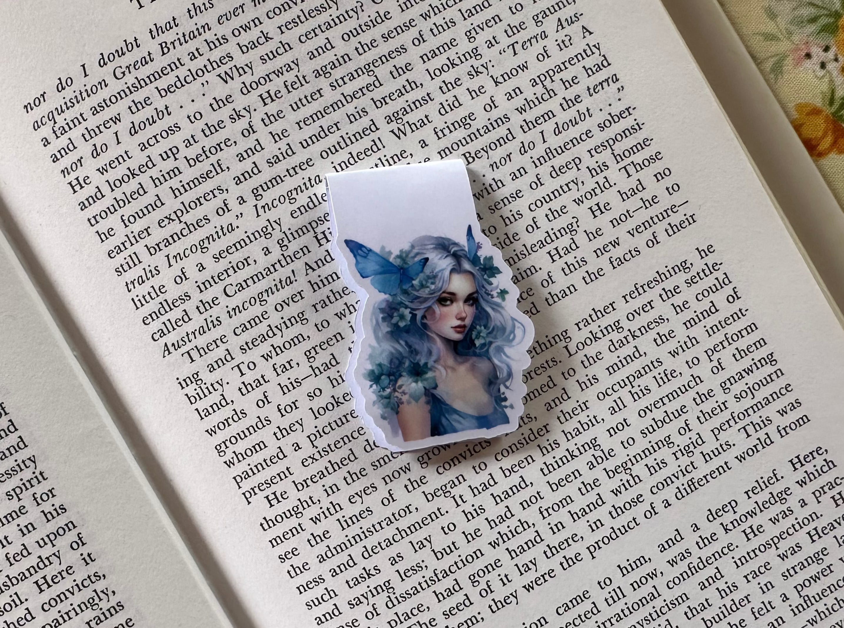 Mystic Blue Sweet Girl Magnetic Bookmark