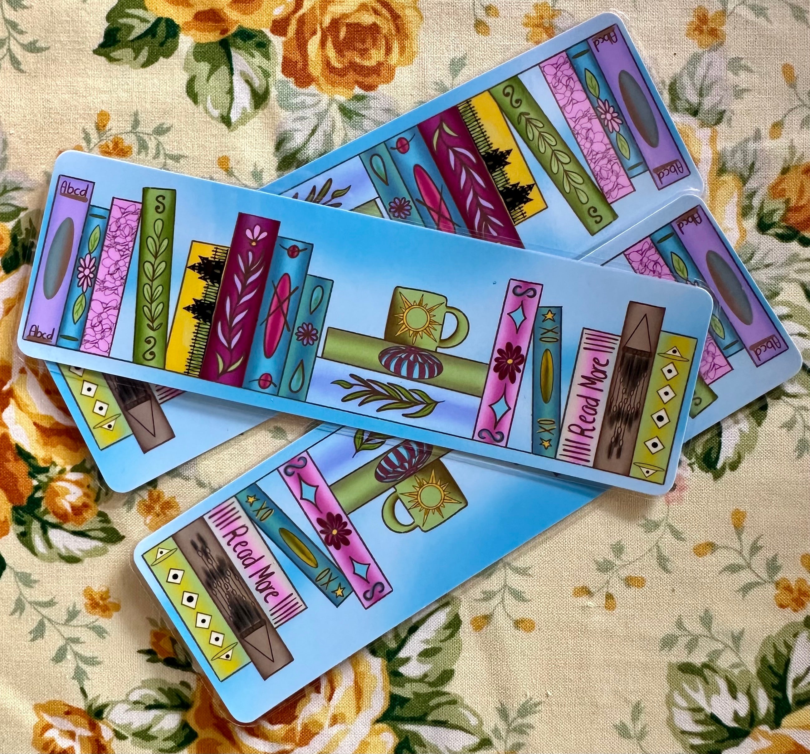 Reading More in Light Blue Traditional Bookmark