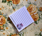 Mystic Floral Cat Memo Pad