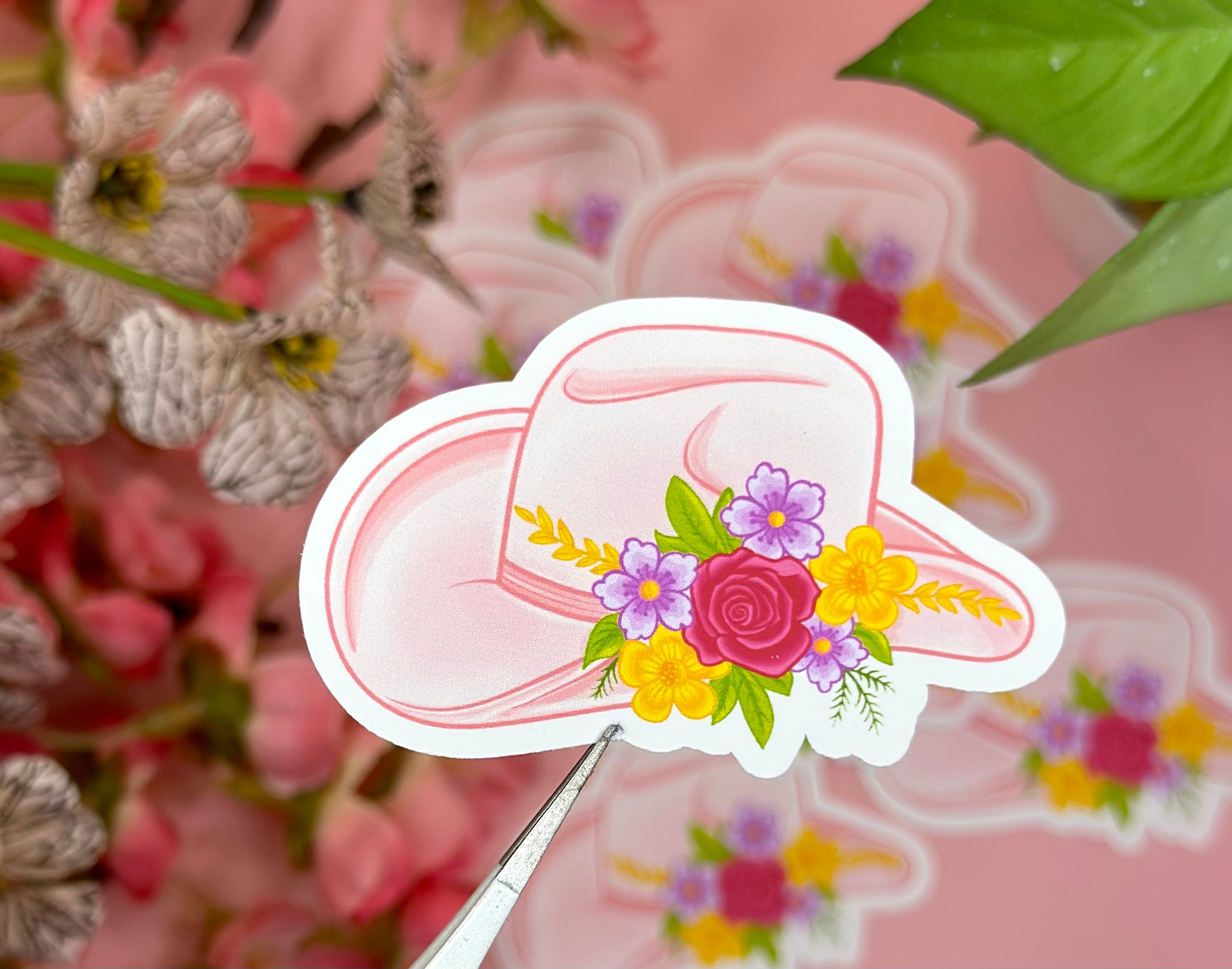 Western Hat Vinyl Sticker Barb Wire Designs