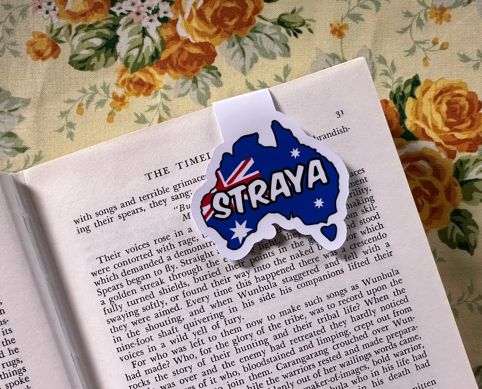 Straya Flag Map Magnetic Bookmark Barb Wire Designs
