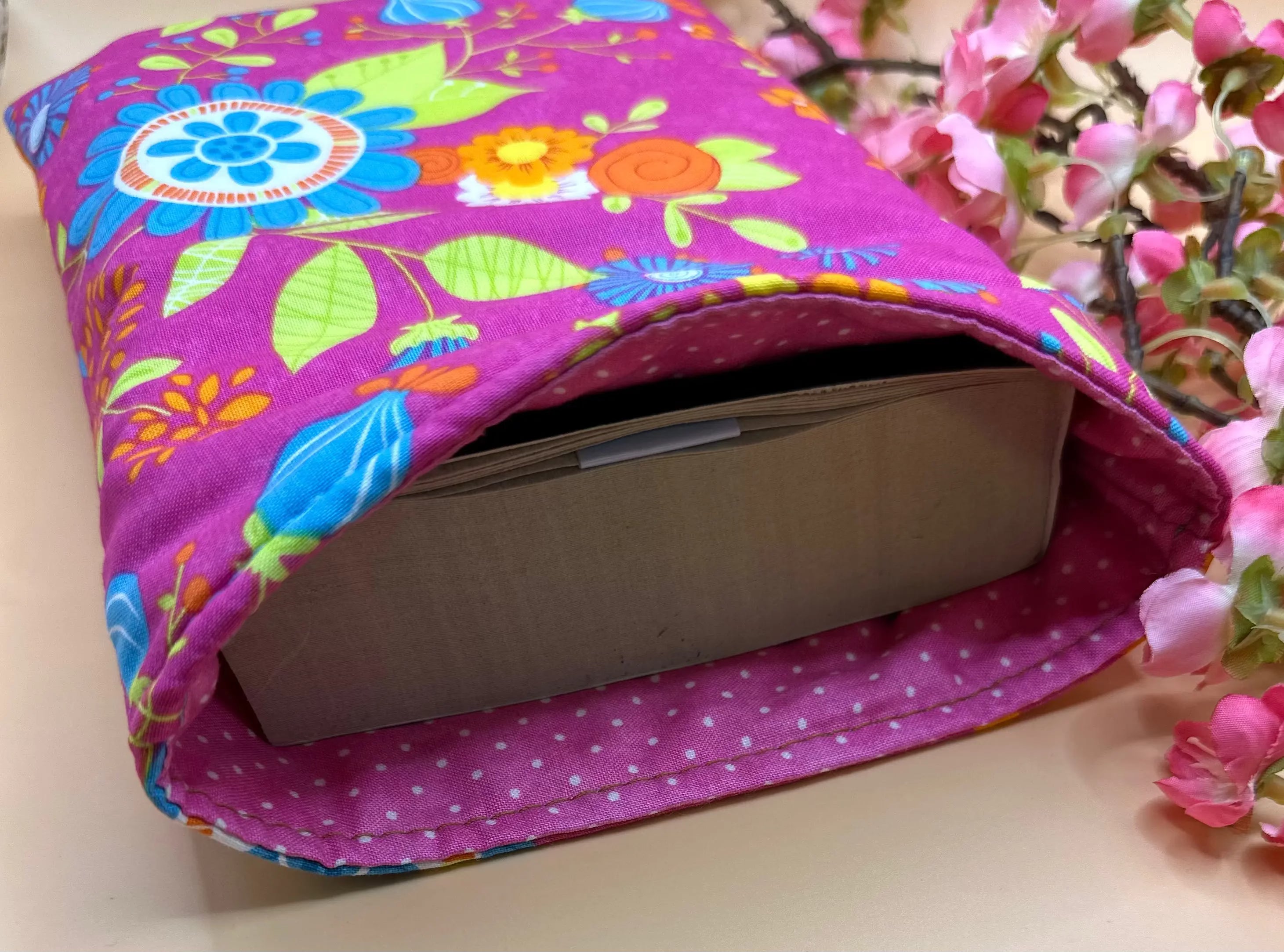 Handmade Medium Sized Colourful Book Sleeve Barb Wire Designs