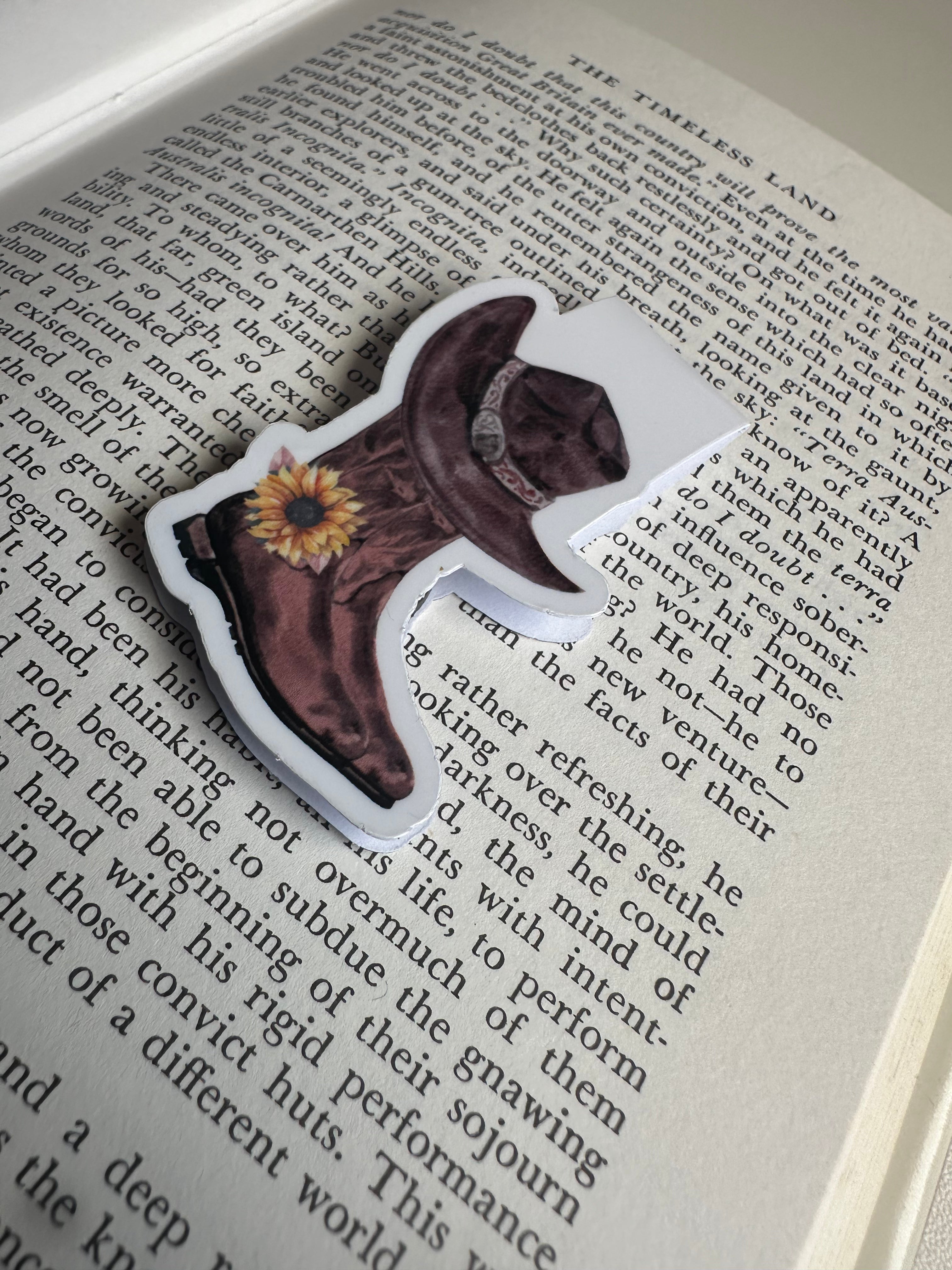 Sunflower boots hat Magnetic Bookmark