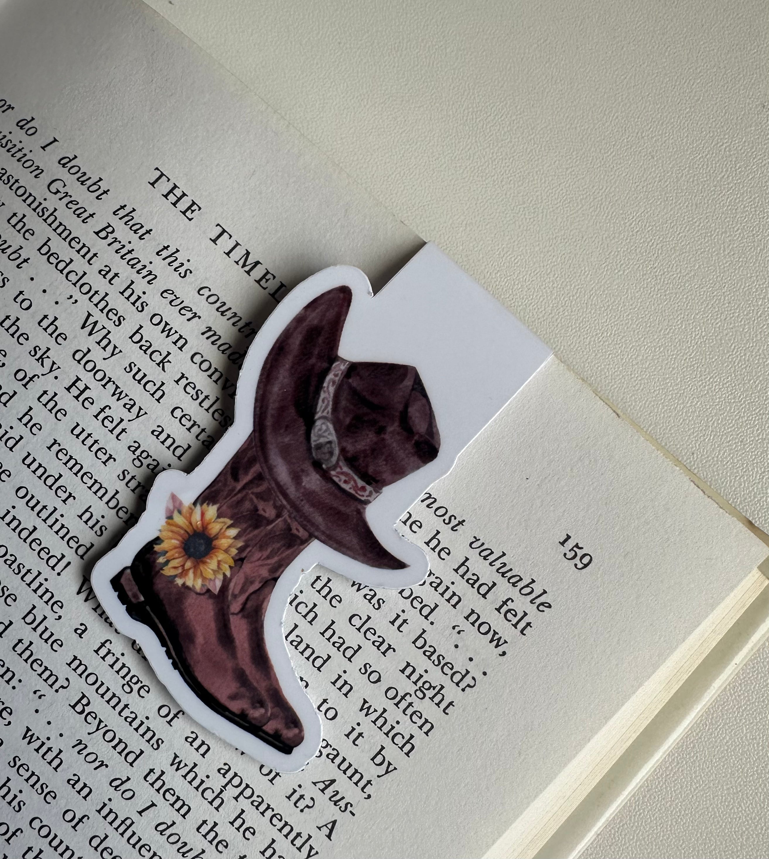 Sunflower boots hat Magnetic Bookmark