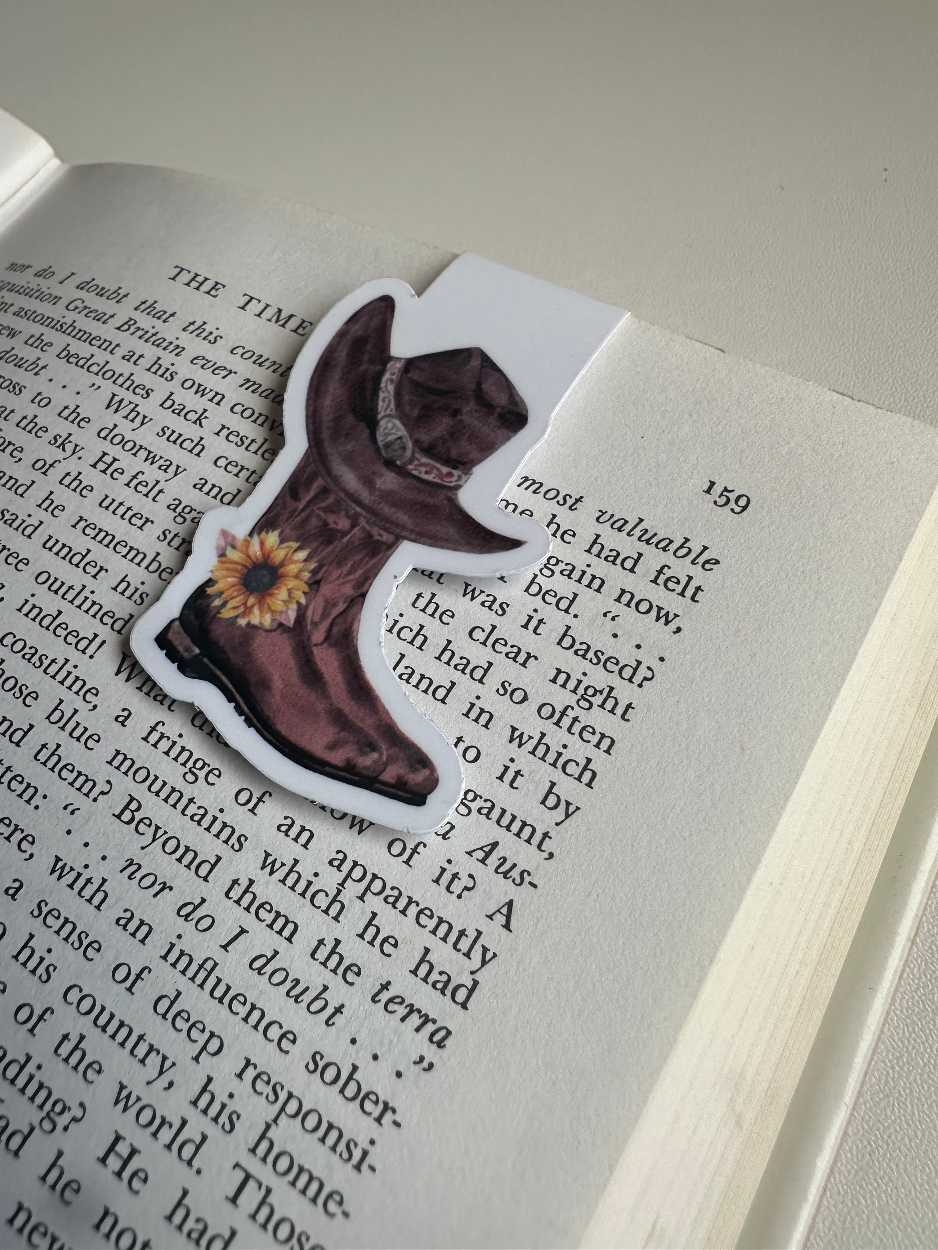 Sunflower boots hat Magnetic Bookmark