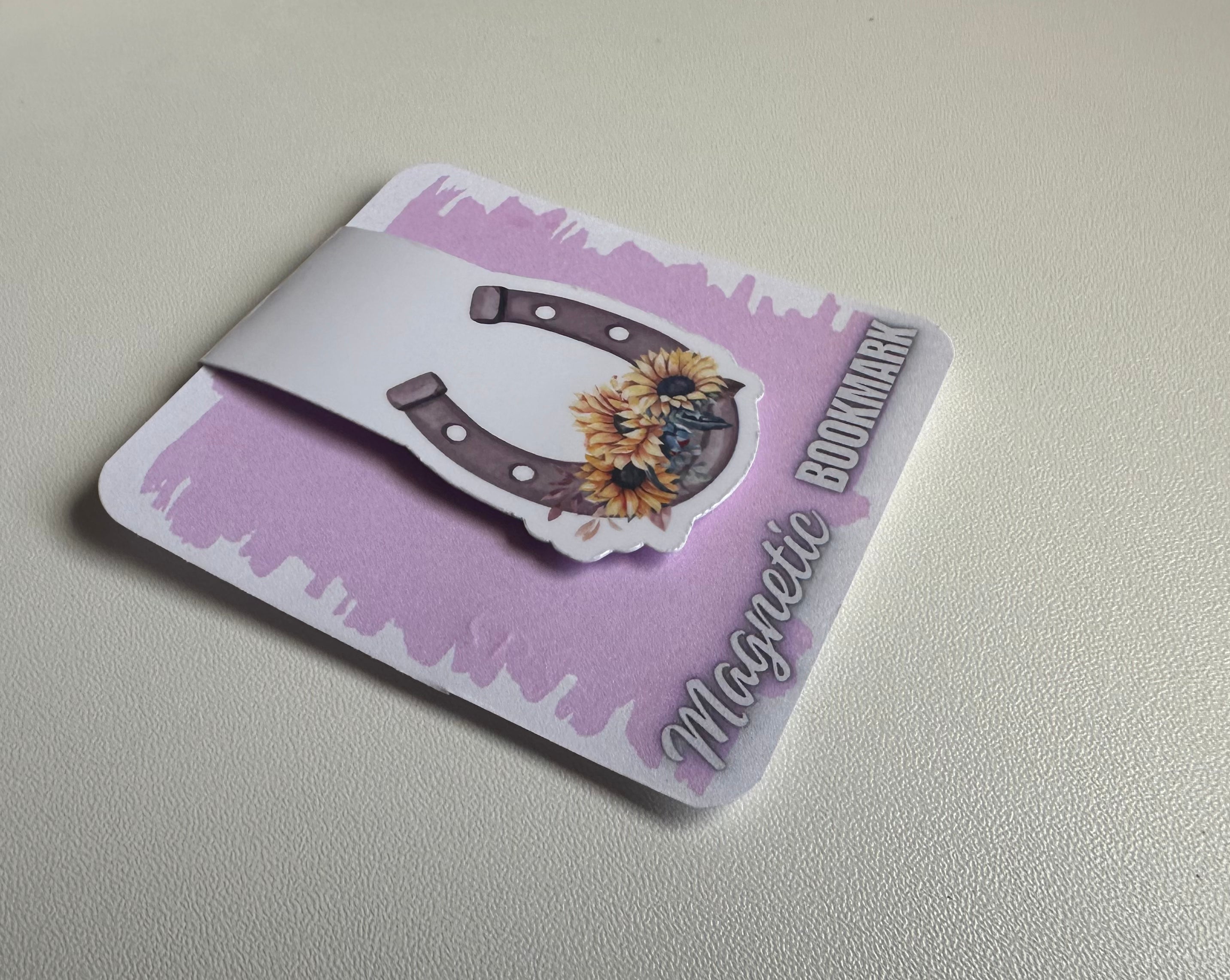 Sunflower Horse Shoe Magnetic Bookmark