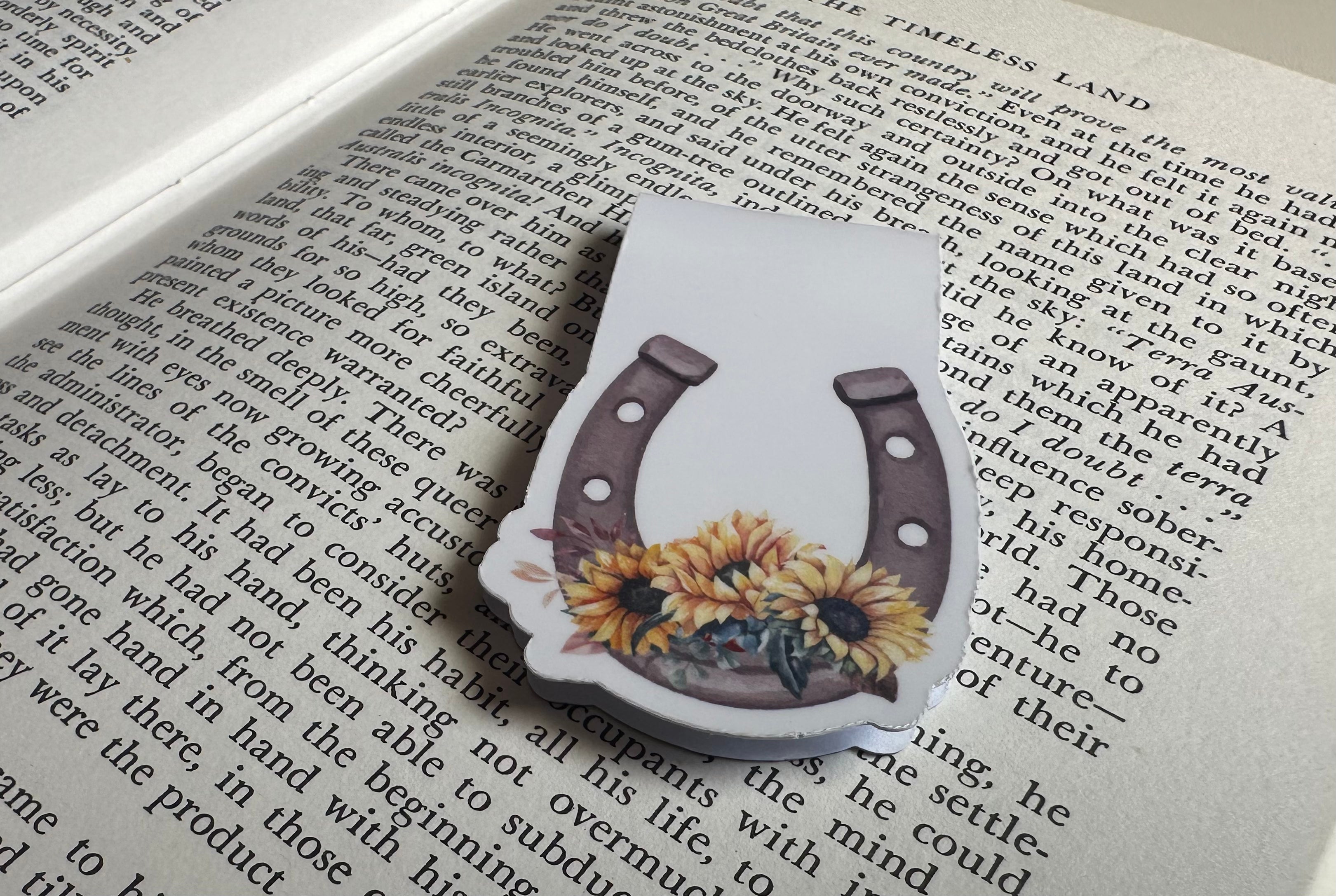 Sunflower Horse Shoe Magnetic Bookmark