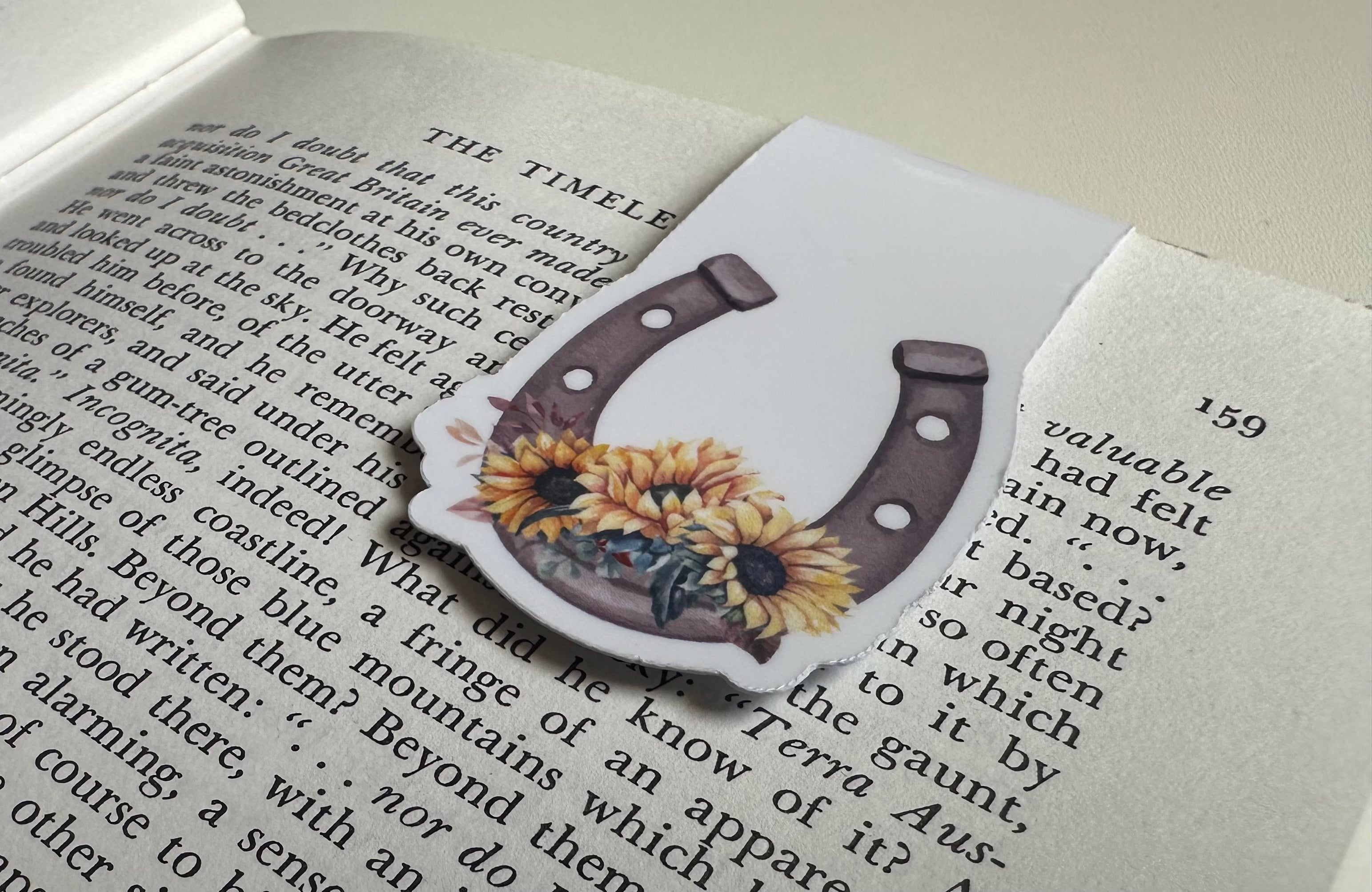 Sunflower Horse Shoe Magnetic Bookmark