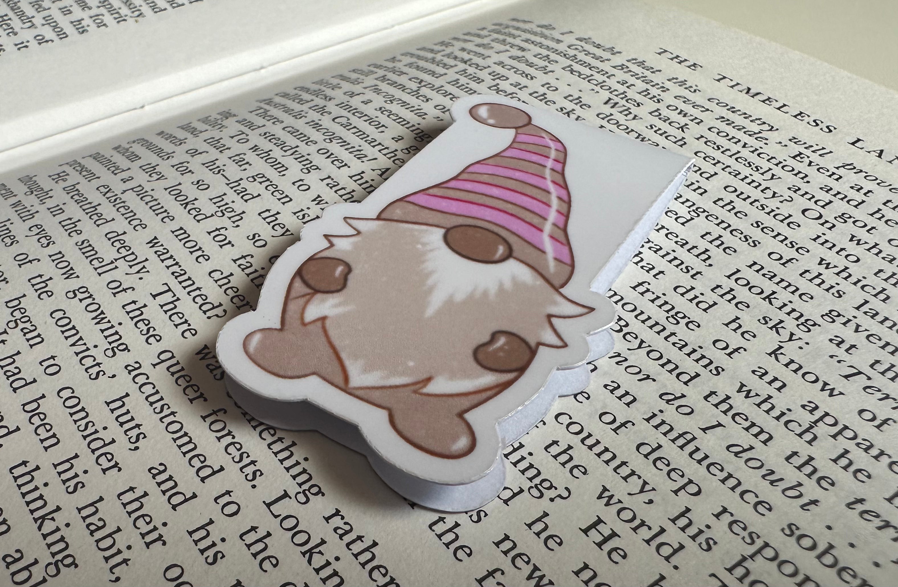 Gnome Pink Magnetic Bookmark