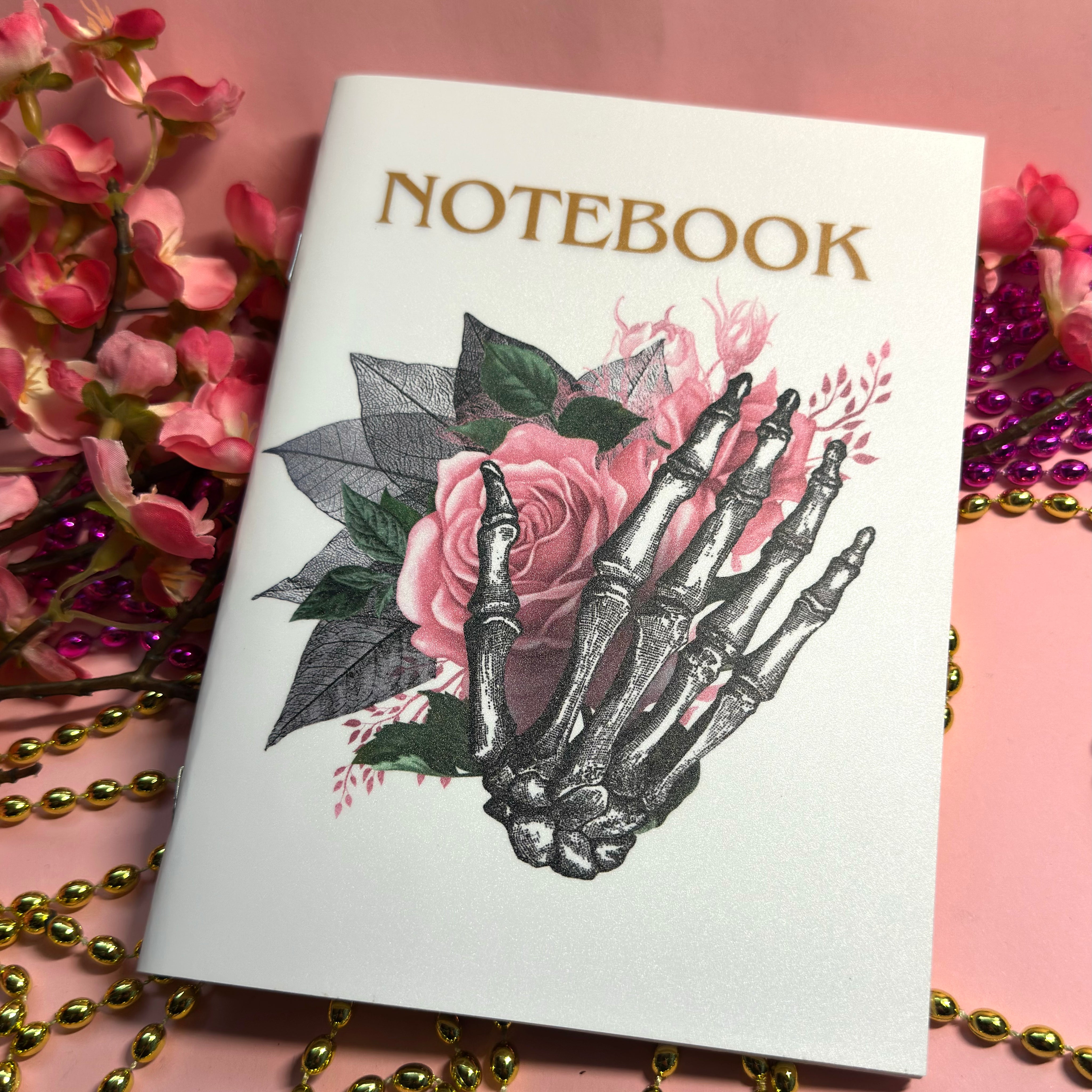 Limited Edition Pink Rose Skeleton Hand Stationery Pack My Store