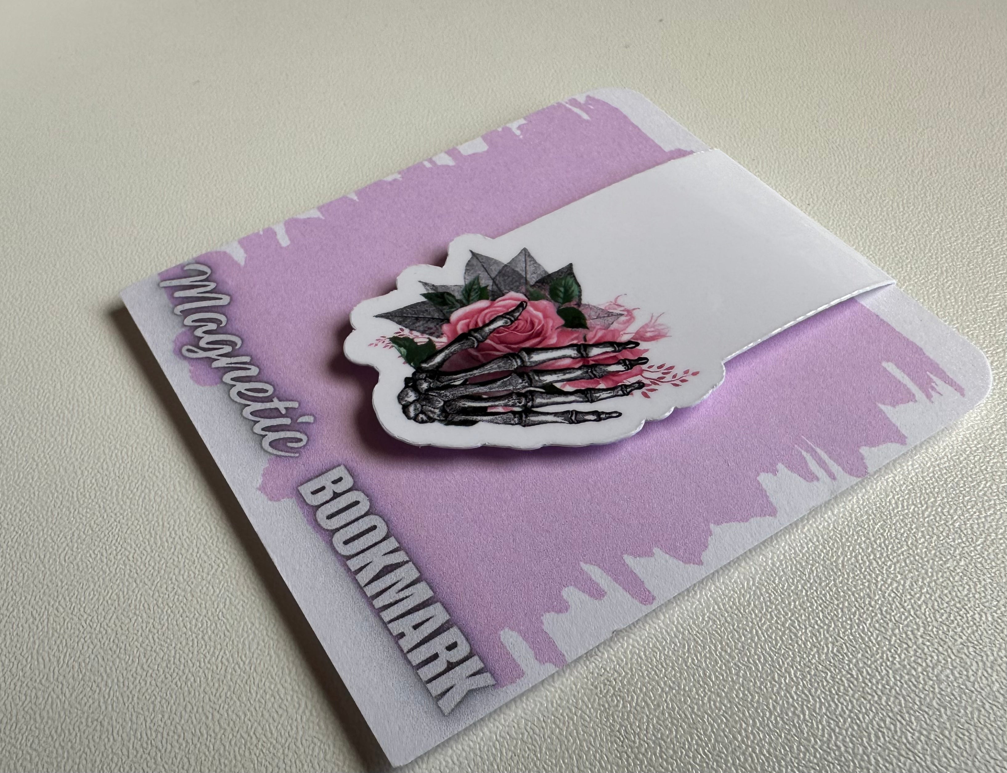 Pink Skull Hand Magnetic Bookmark