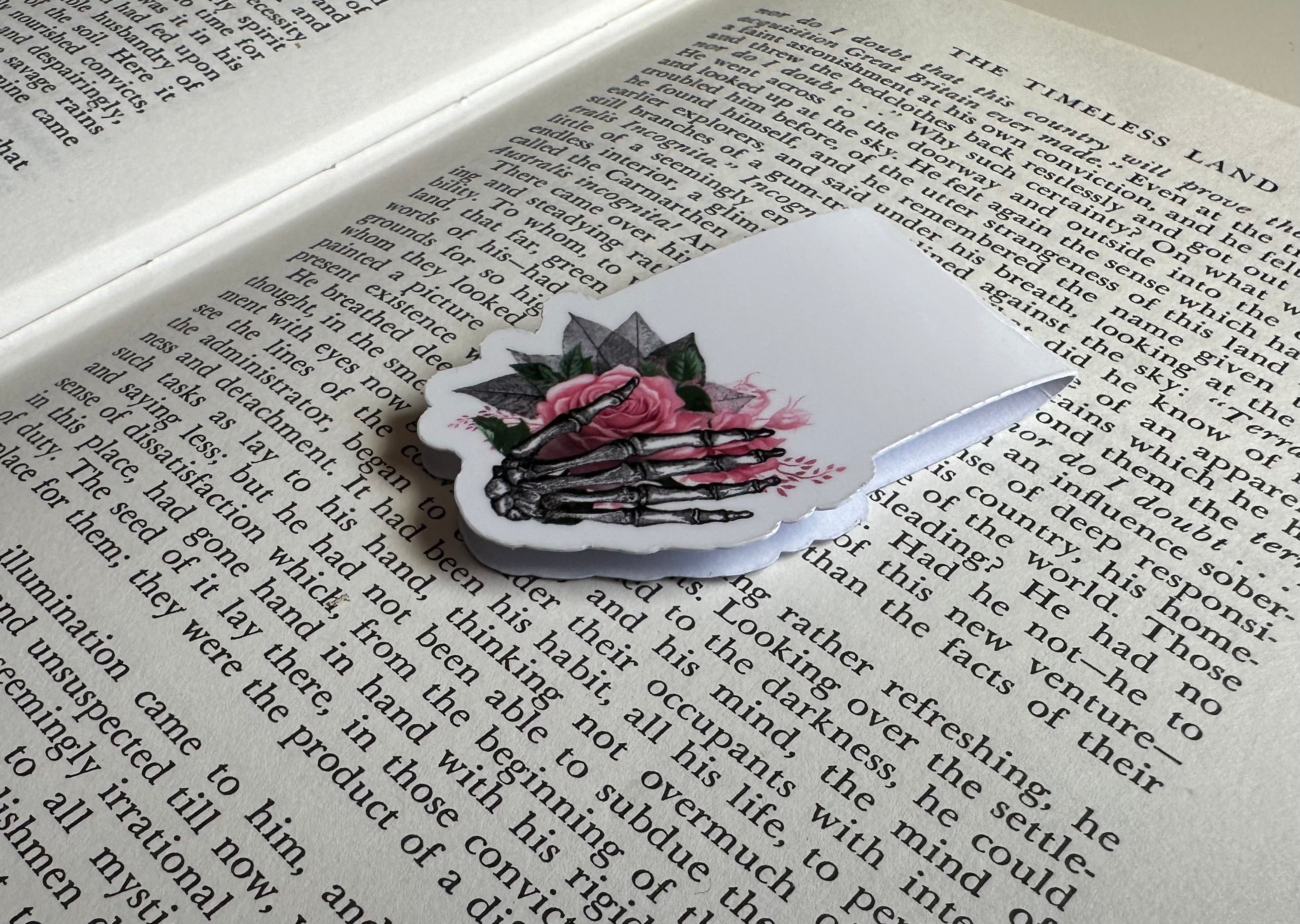 Pink Skull Hand Magnetic Bookmark