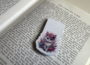 Mystic Floral Cat Magnetic Bookmark