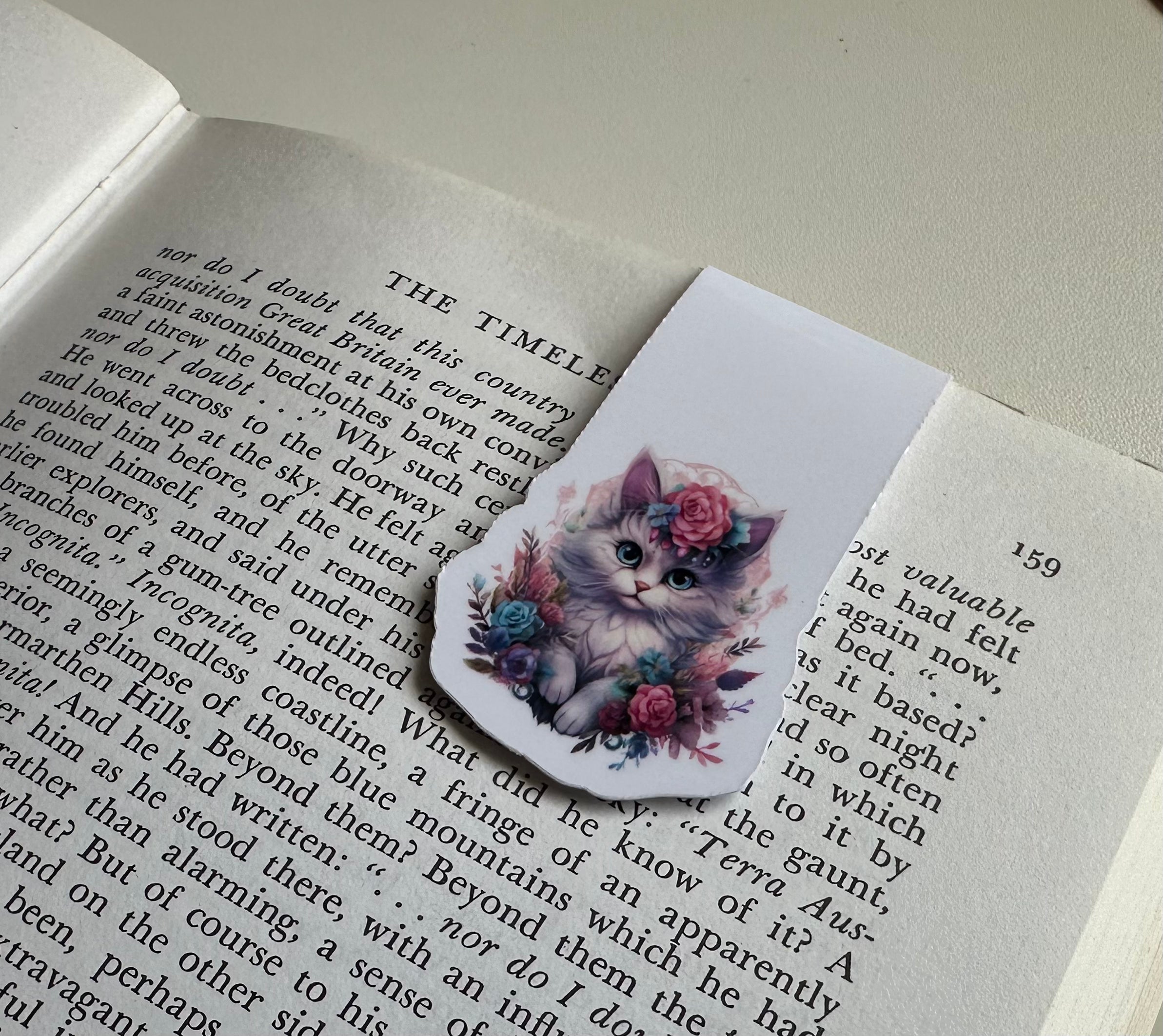 Mystic Floral Cat Magnetic Bookmark
