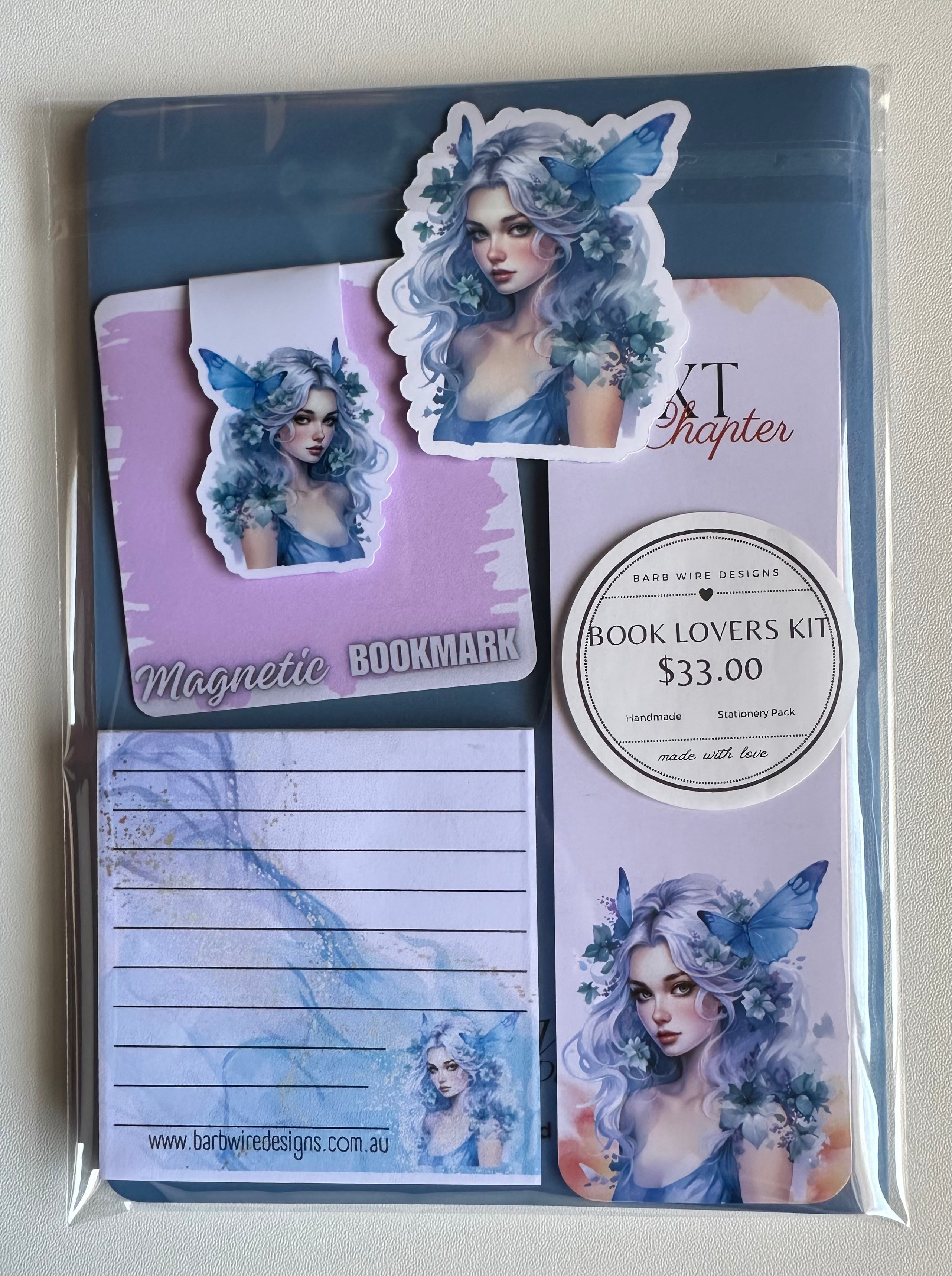 Limited Edition Mystic Blue Butterflies cute Girl Stationery Pack