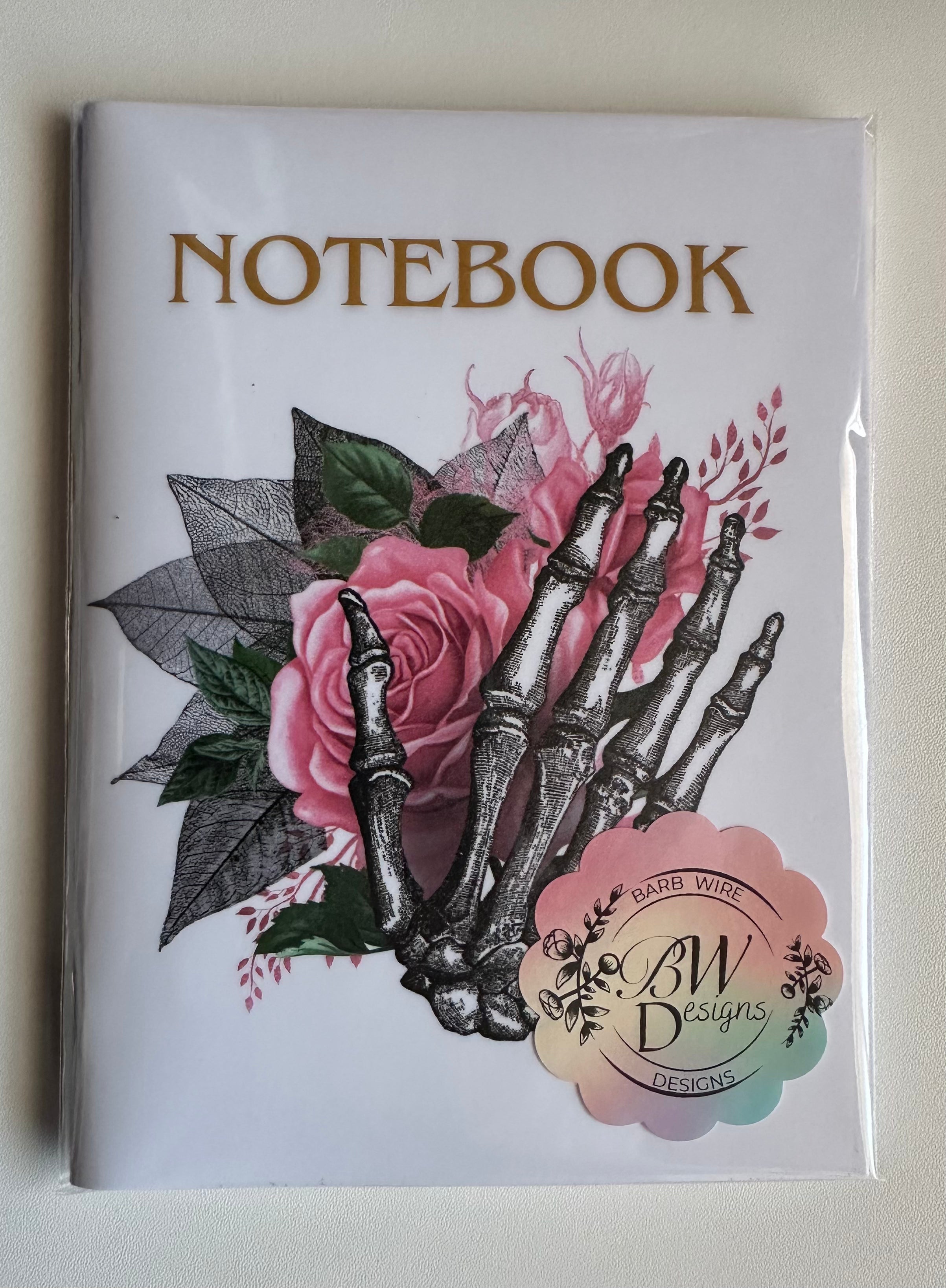 Limited Edition Pink Rose Skeleton Hand Stationery Pack