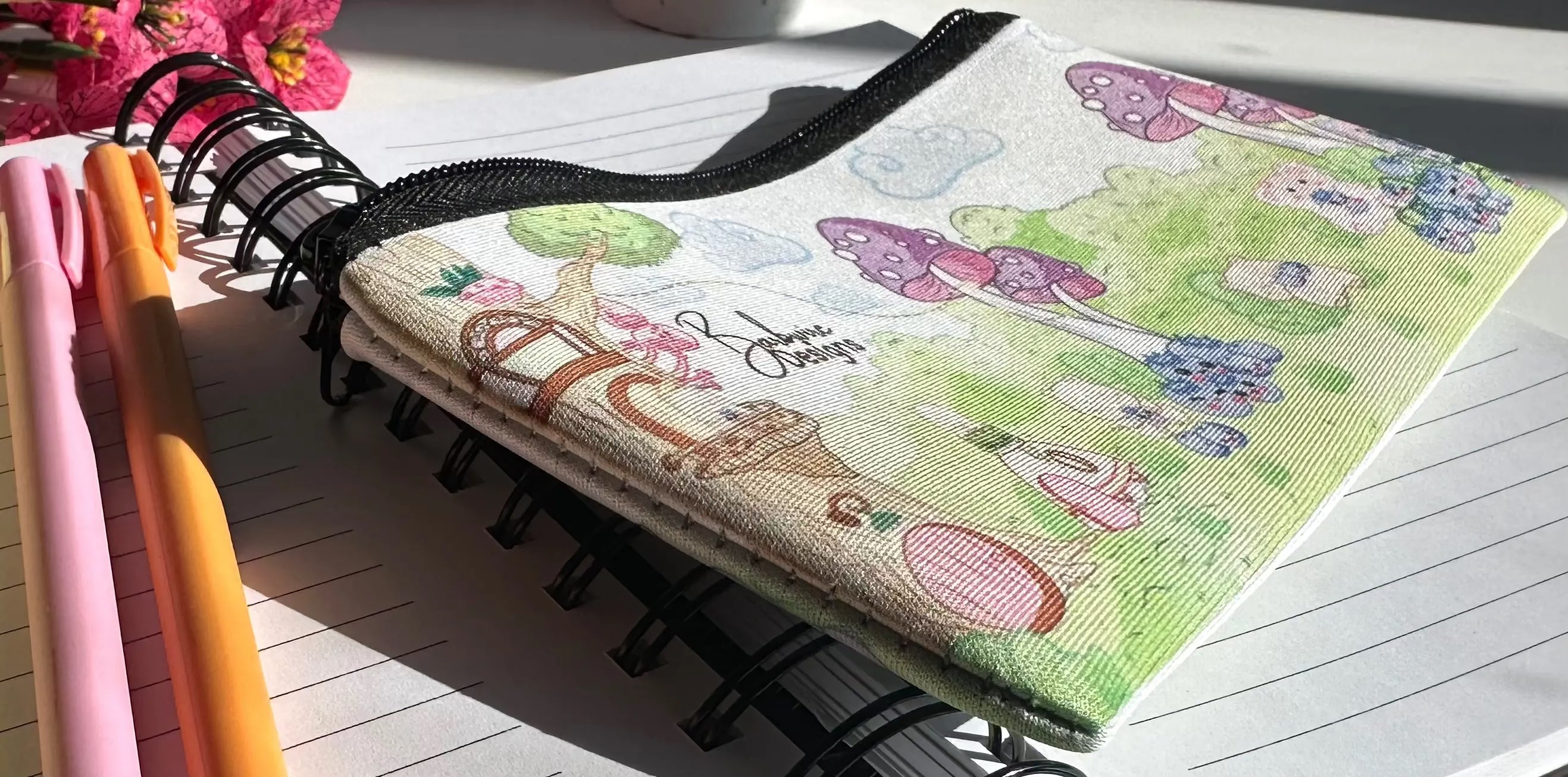 Blue Bearies side view pencil case