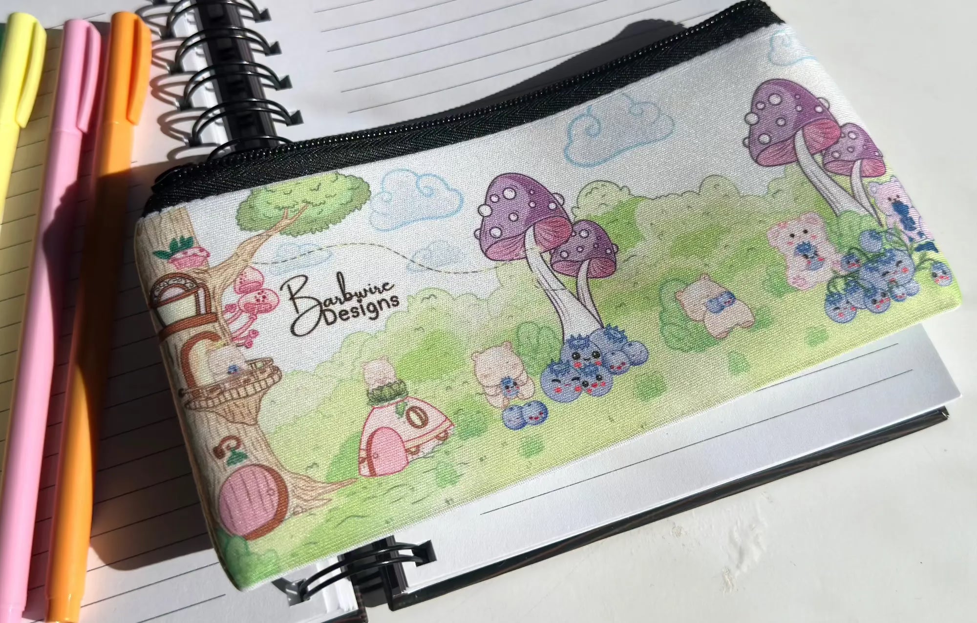 Blue Bearies Back View pencil case