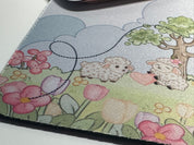 Lisa Lamb in the field of flowers