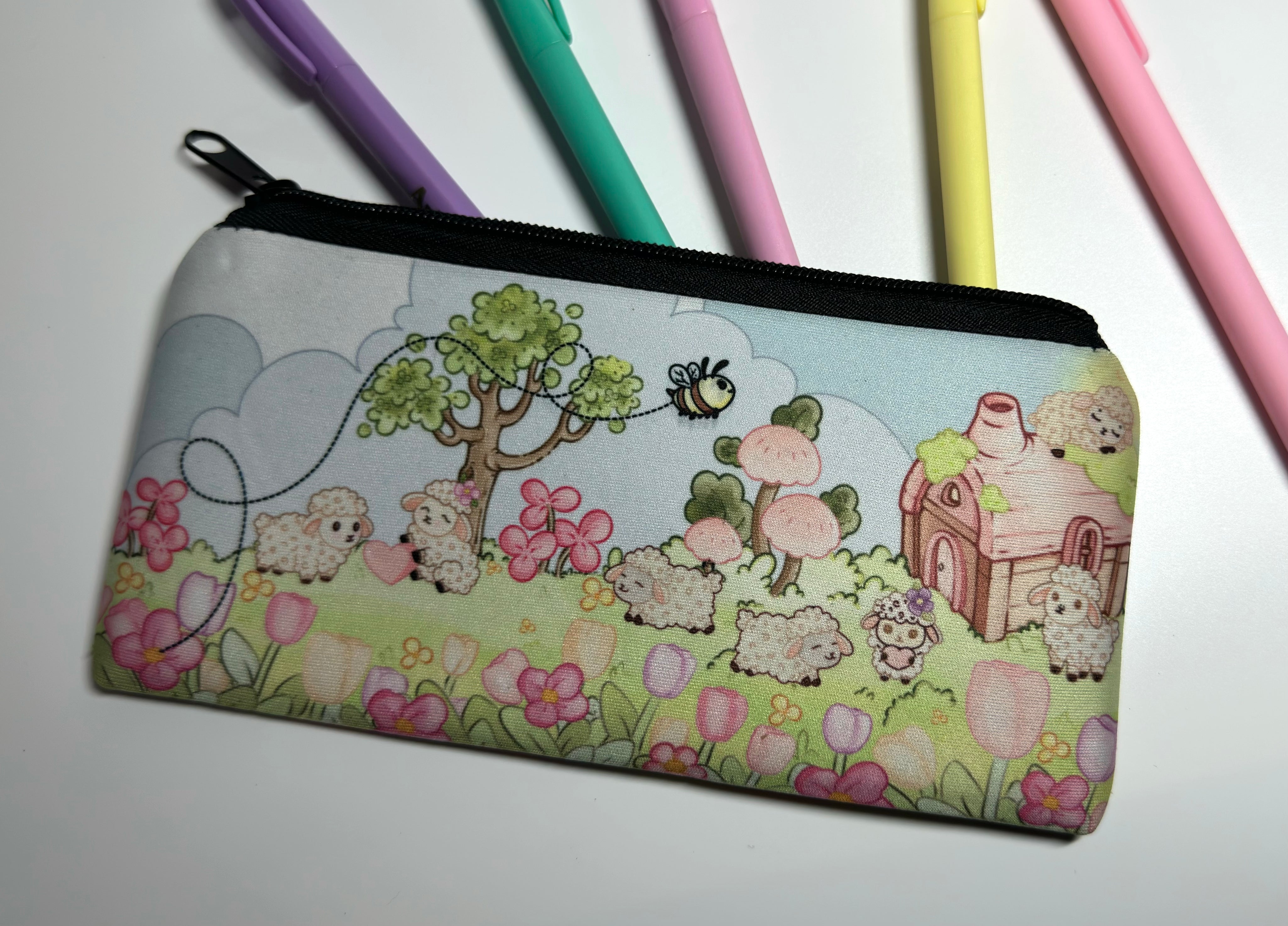 Lisa Lamb Neoprene Pencil case top view from back