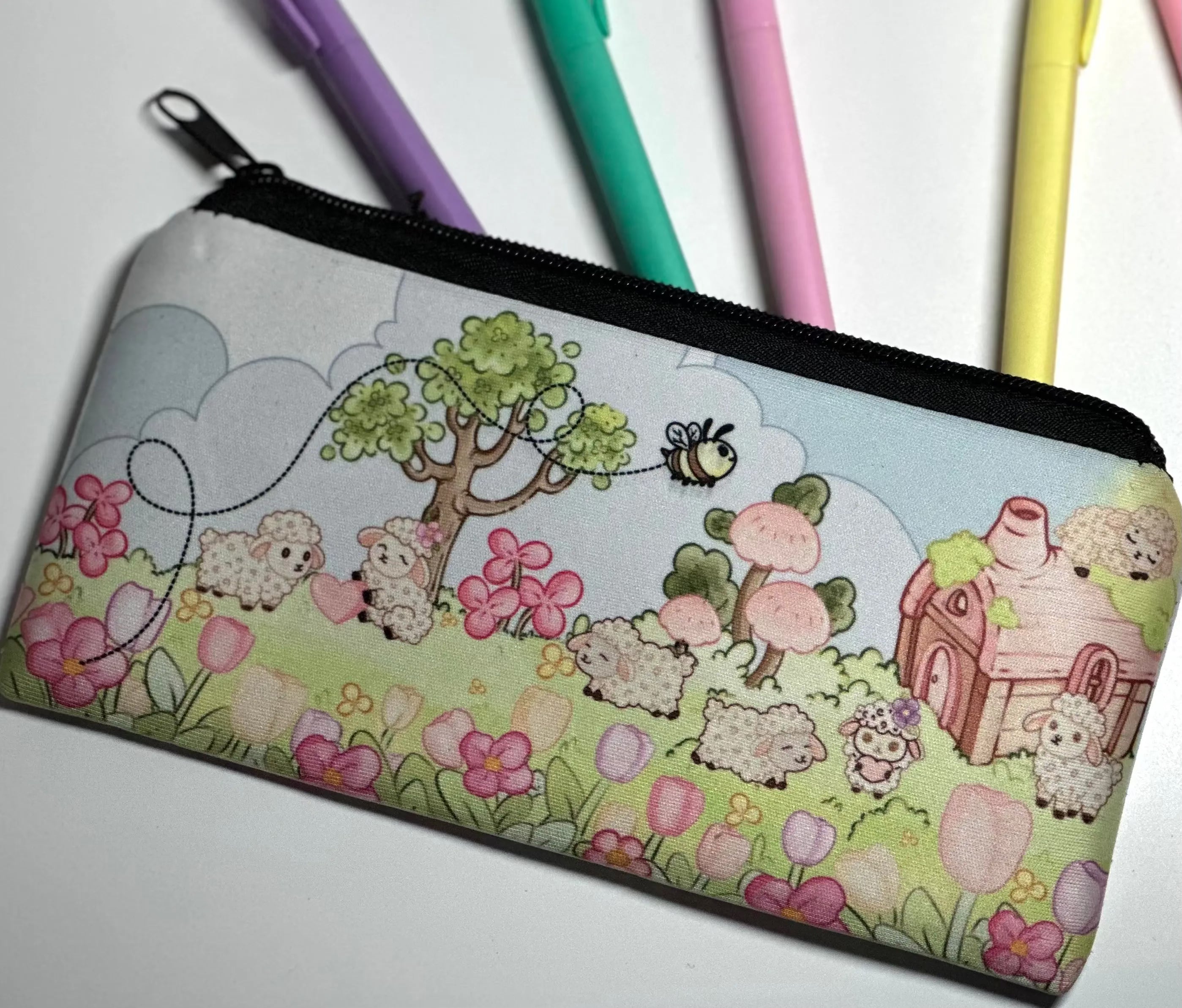 Lisa Lamb Neoprene Pencil case top view from front