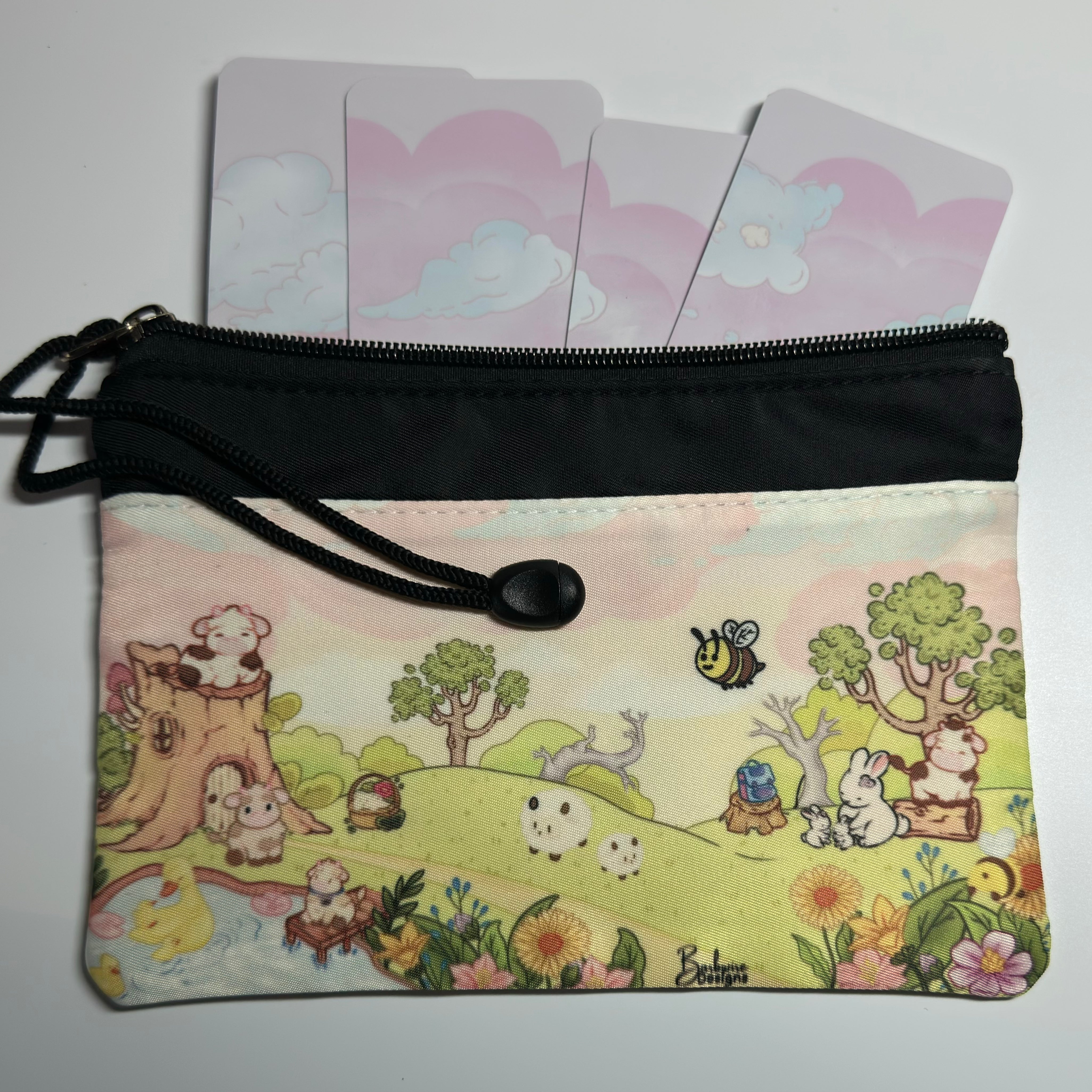 daisy cow bookmark bag storage bag front view